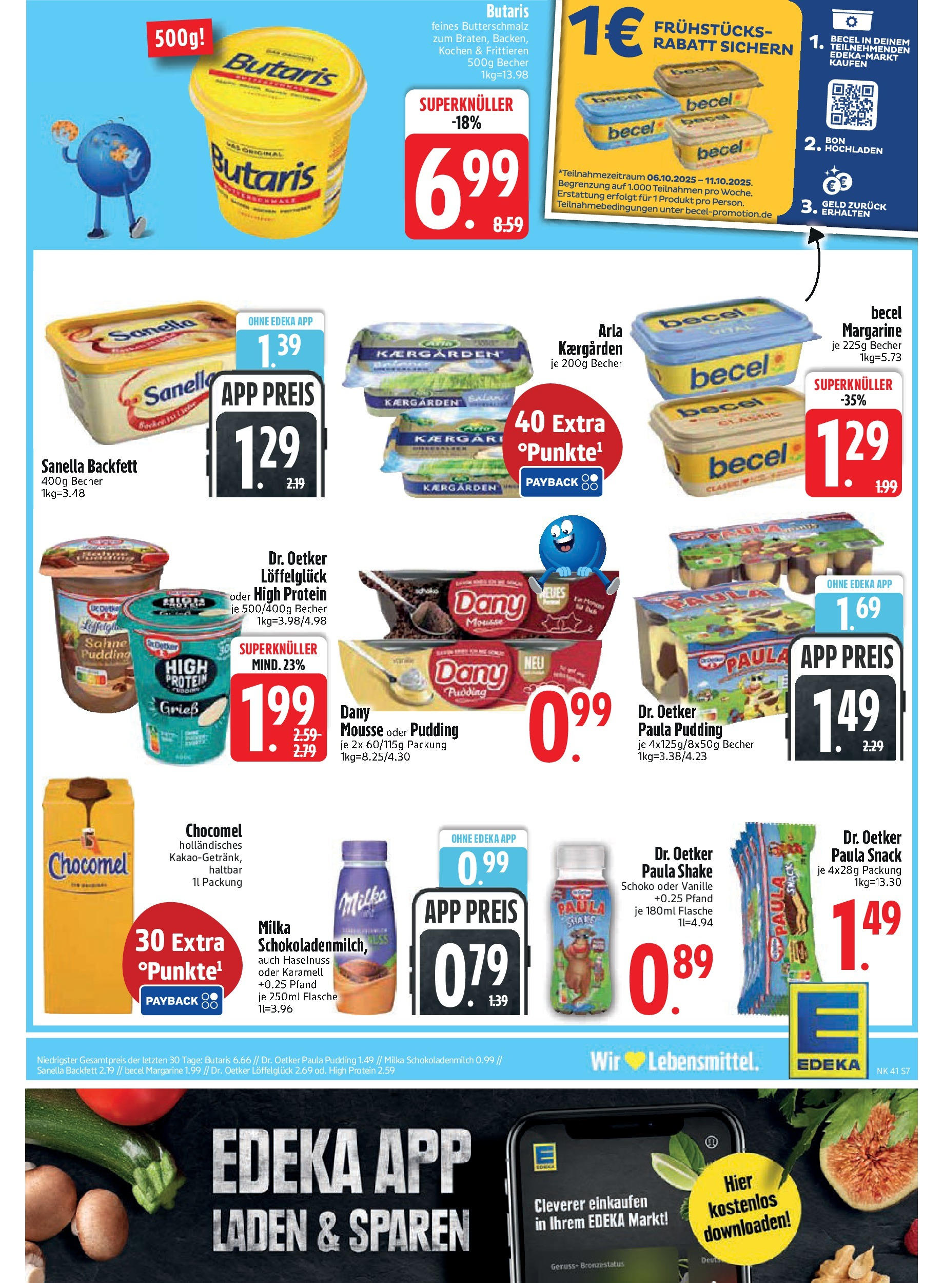 Edeka prospekt Murnau	 (ab 06.10.2025) » Angebote Online | Seite: 7 | Produkte: Margarine, Milka, Pudding, Sahne