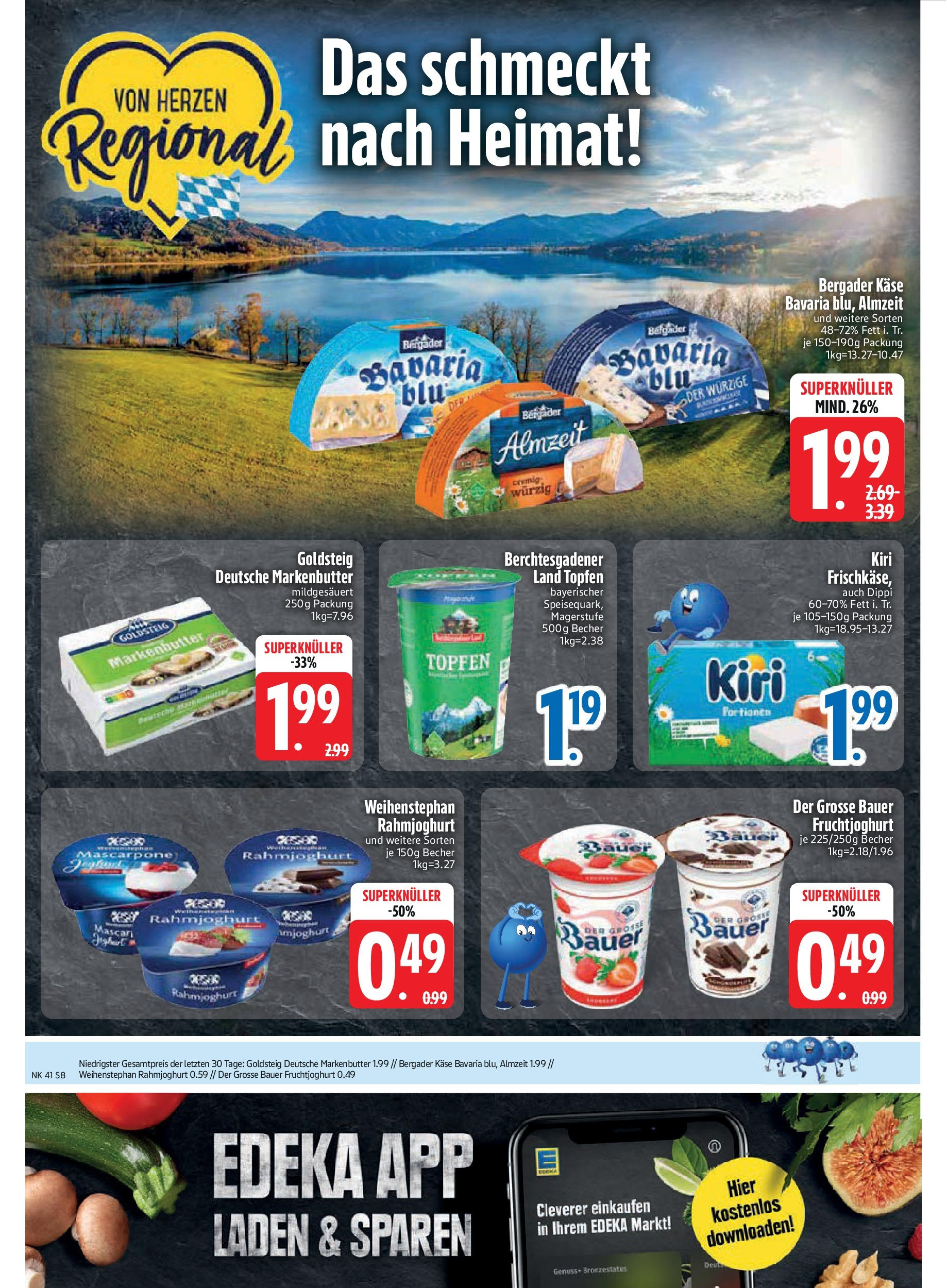 Edeka prospekt Murnau	 (ab 06.10.2025) » Angebote Online | Seite: 8 | Produkte: Quark, Butter, Mascarpone, Fruchtjoghurt
