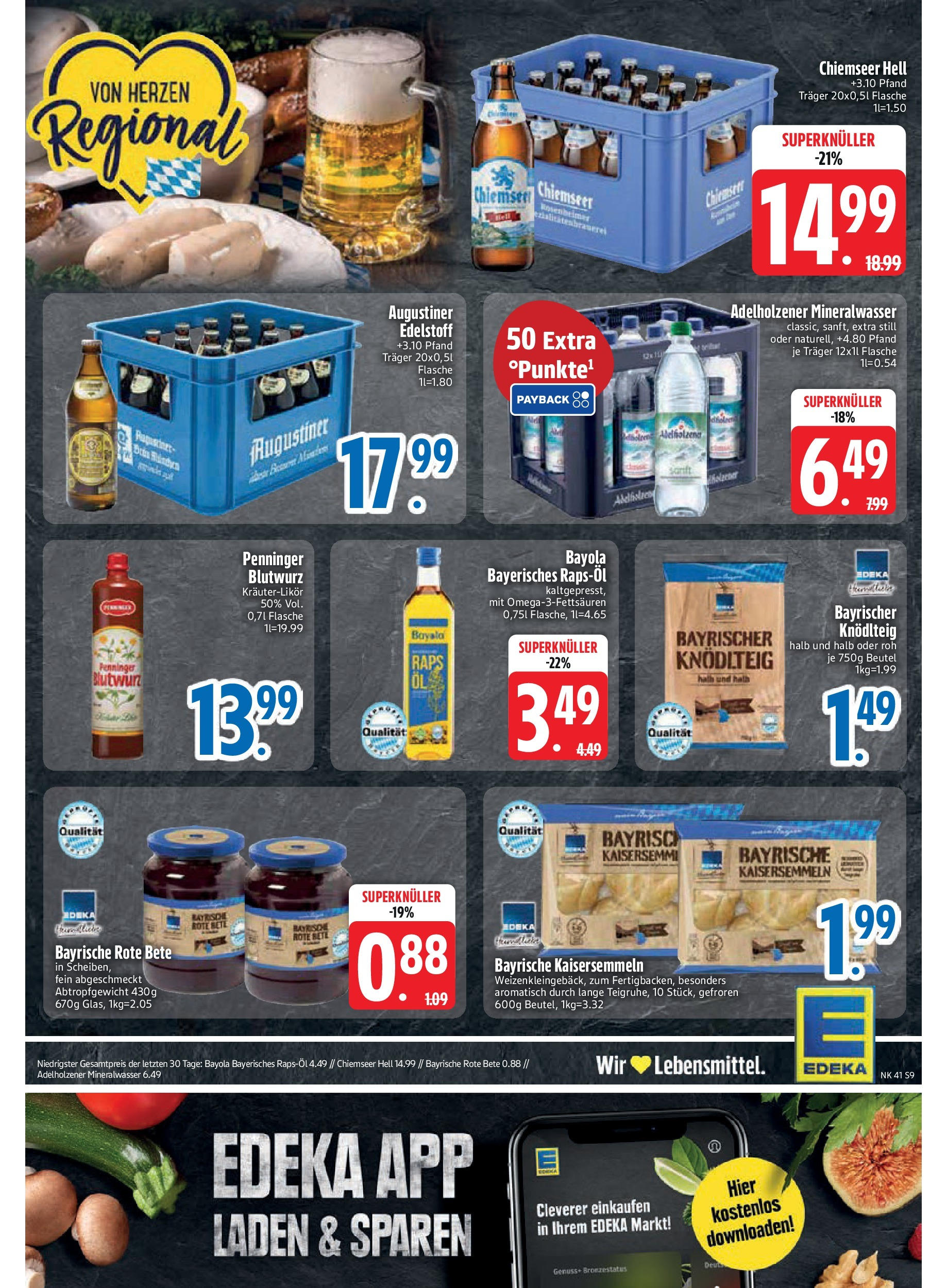 Edeka prospekt Murnau	 (ab 06.10.2025) » Angebote Online | Seite: 9 | Produkte: Rapsöl, Adelholzener, Mineralwasser