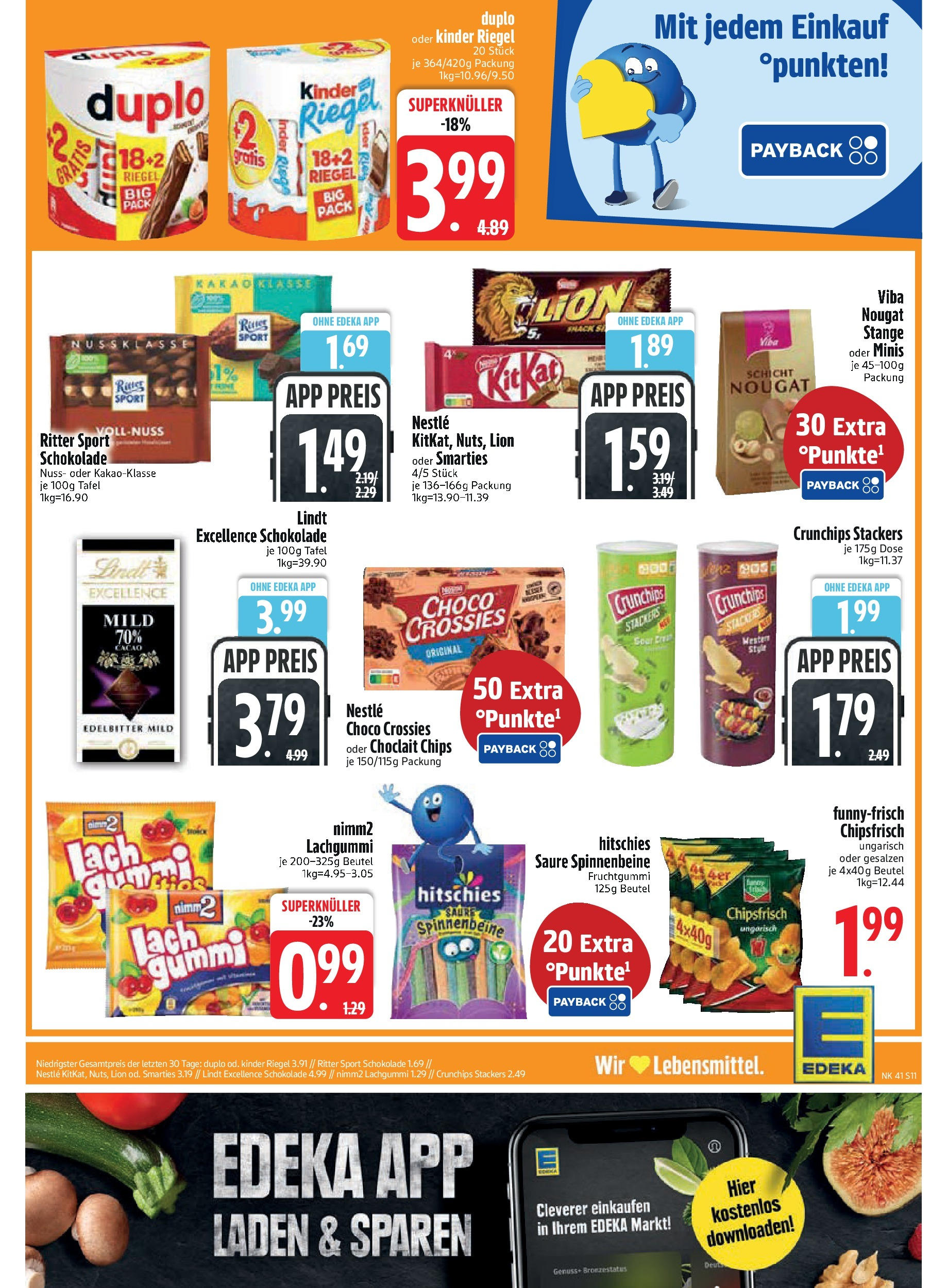Edeka prospekt Murnau	 (ab 06.10.2025) » Angebote Online | Seite: 11 | Produkte: Schokolade, Ritter sport, Kinder riegel, Chips