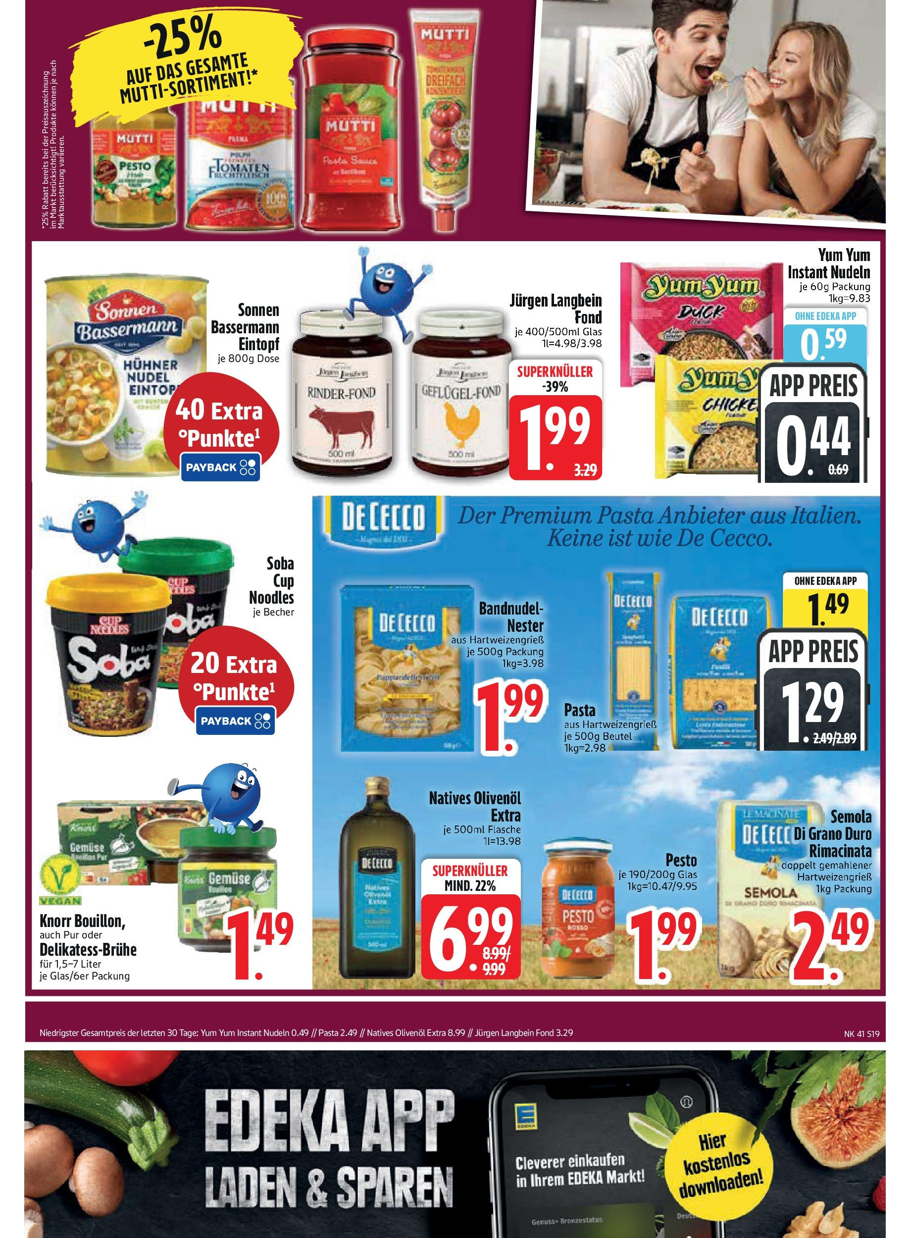Edeka prospekt Murnau	 (ab 06.10.2025) » Angebote Online | Seite: 19 | Produkte: Olivenol, Knorr, Gemüse, Pasta