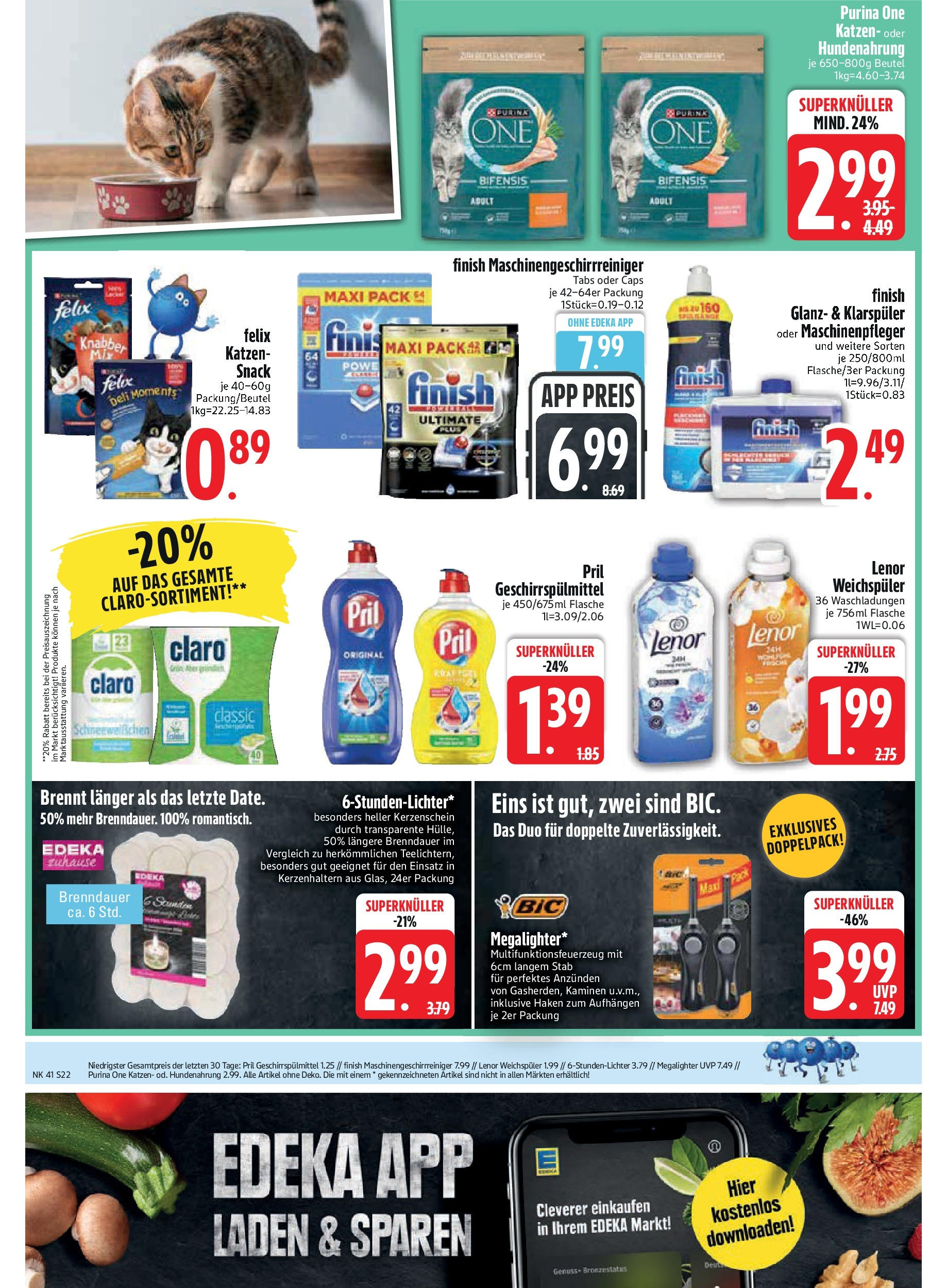 Edeka prospekt Murnau	 (ab 06.10.2025) » Angebote Online | Seite: 22 | Produkte: Purina one, Lenor, Finish, Pril