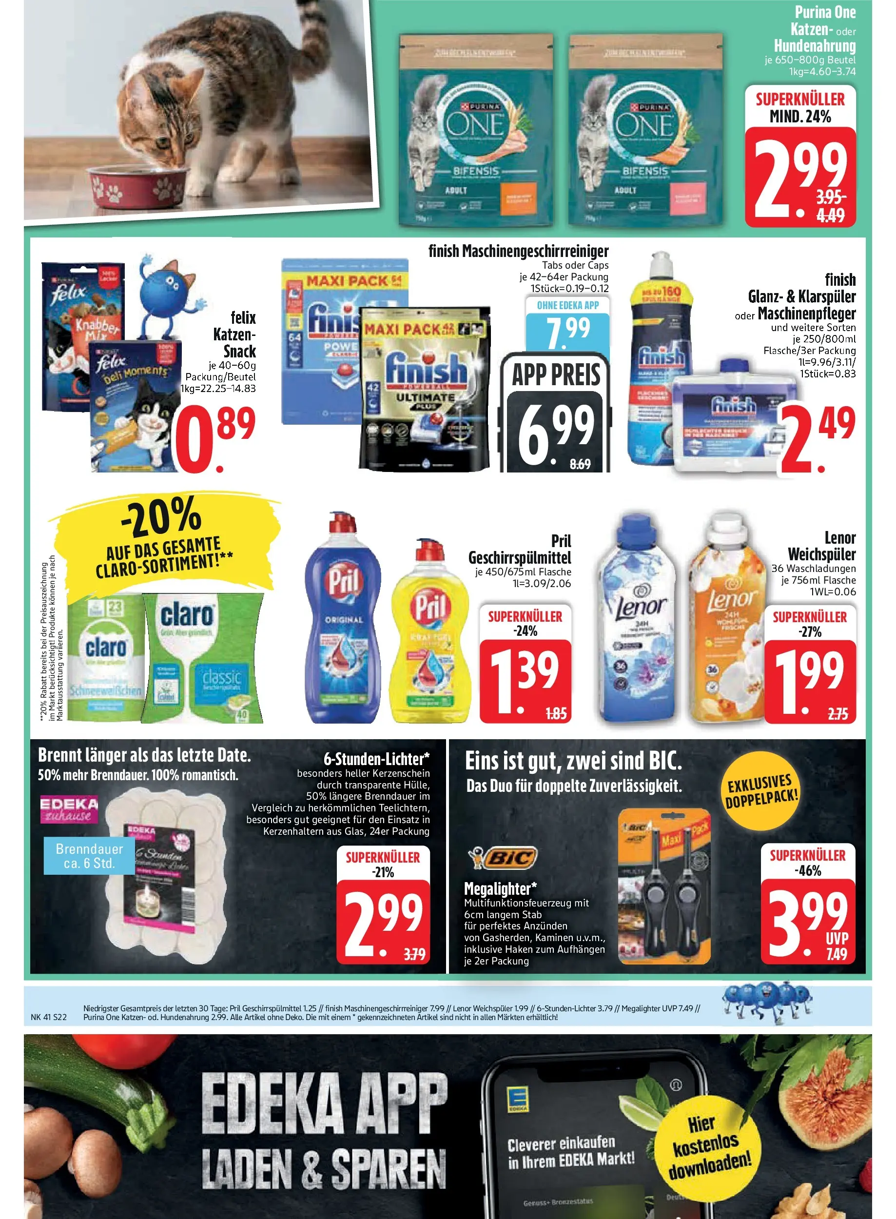 Edeka prospekt Bad Füssing	 (ab 06.10.2025) » Angebote Online | Seite: 22 | Produkte: Purina one, Klarspüler, Geschirrspülmittel, Pril
