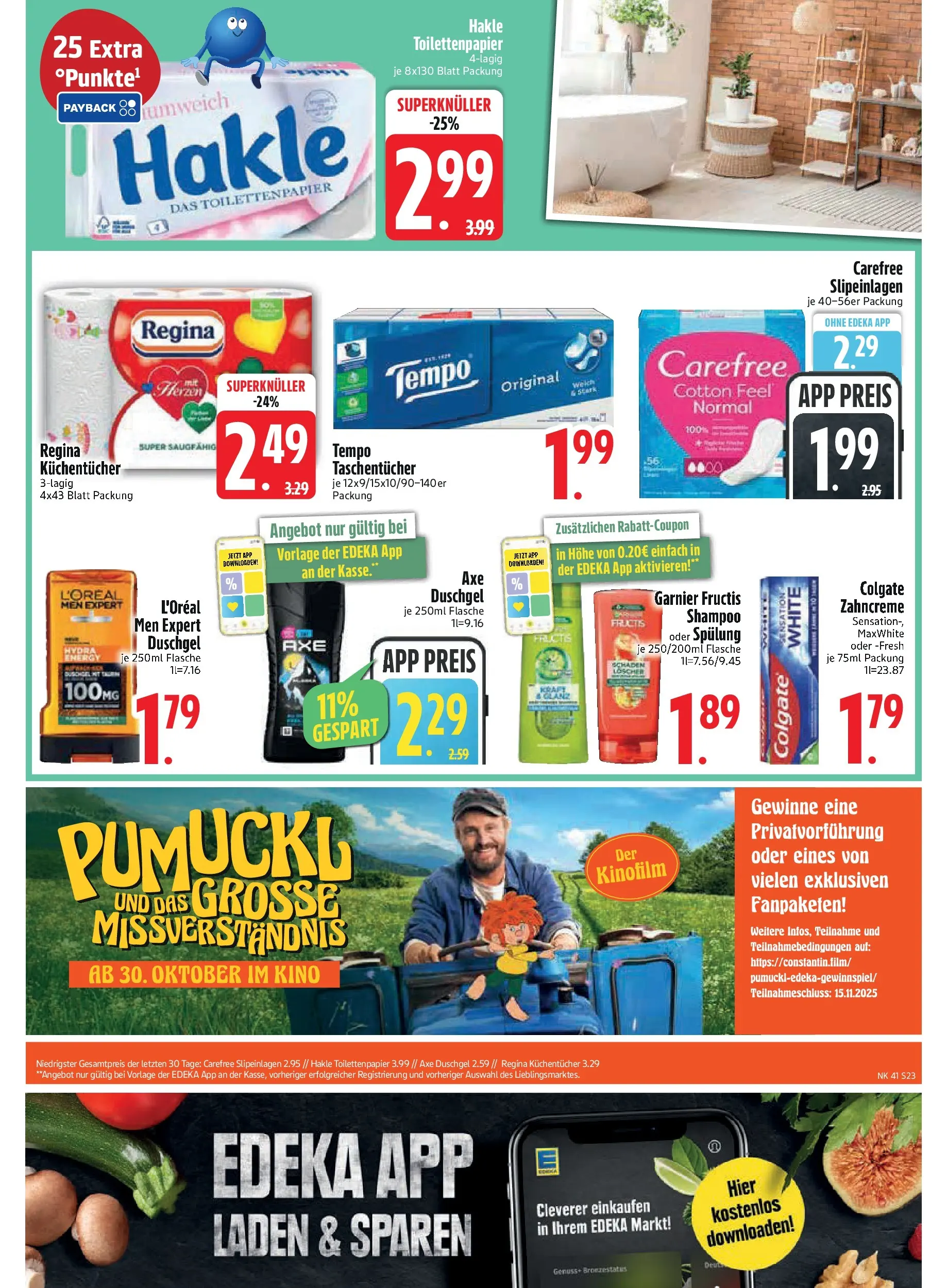 Edeka prospekt Bad Füssing	 (ab 06.10.2025) » Angebote Online | Seite: 23 | Produkte: Energy, Duschgel, Axe, Tempo