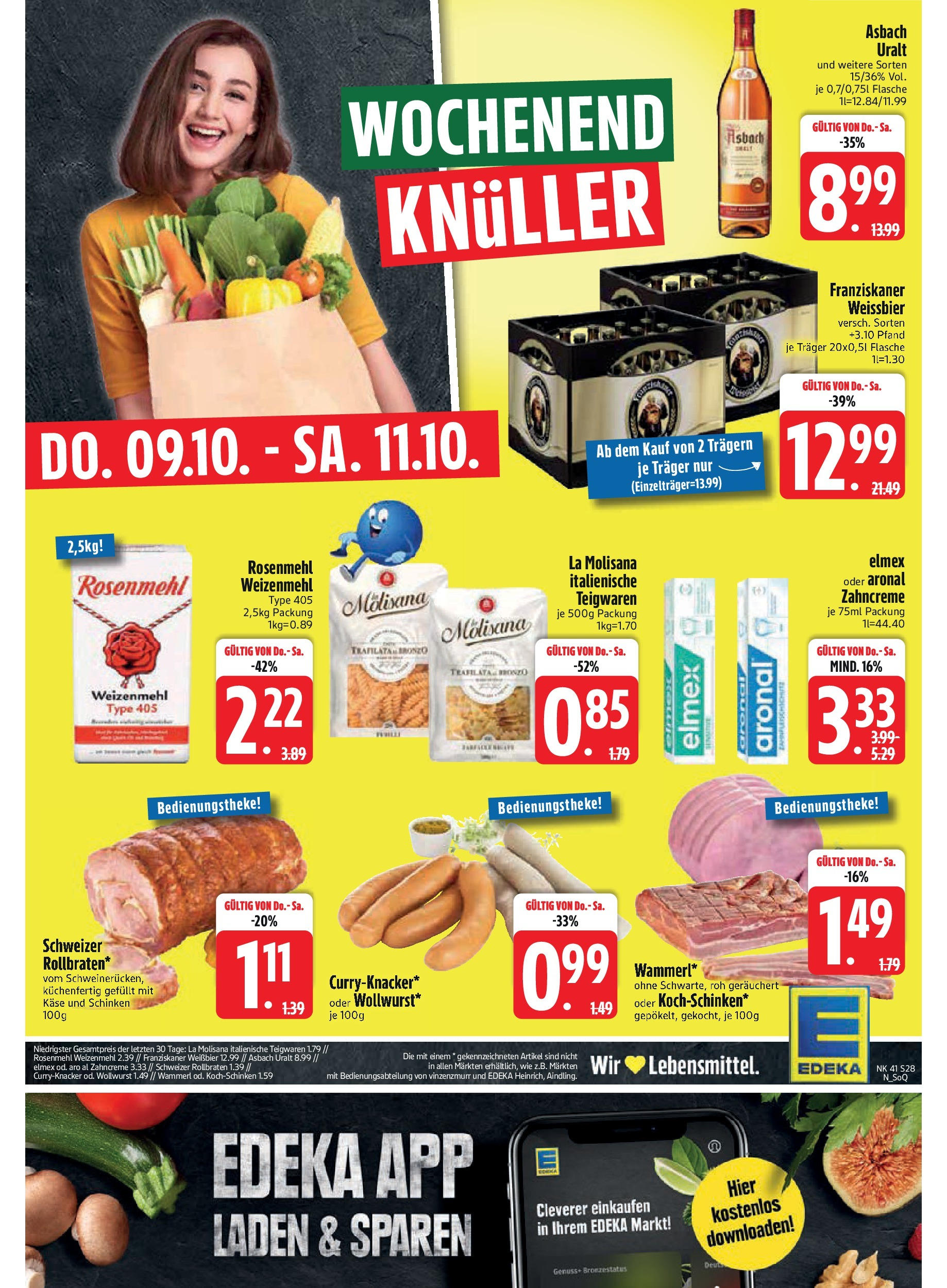 Edeka prospekt Trostberg	 (ab 06.10.2025) » Angebote Online | Seite: 28 | Produkte: Franziskaner, Weißbier, Pasta, Asbach