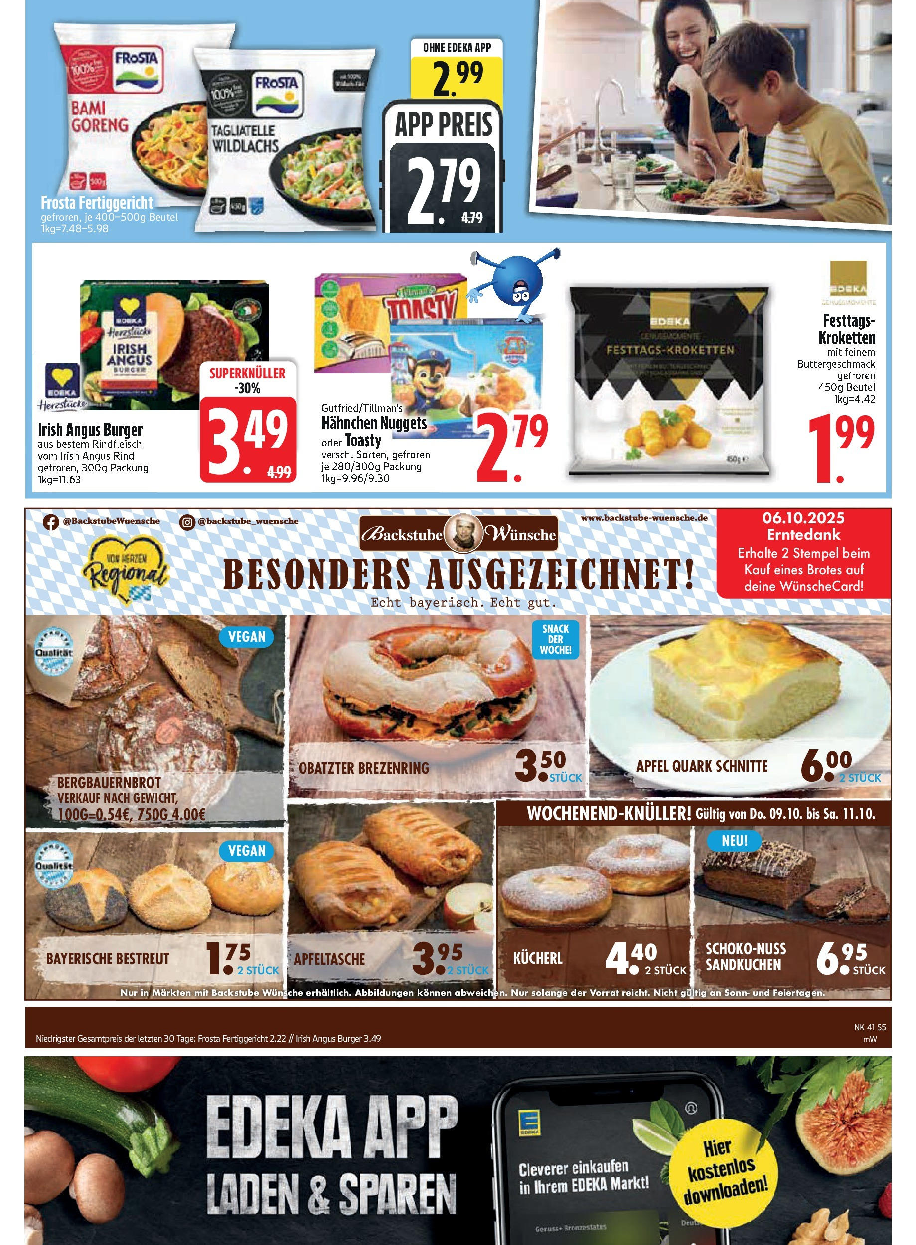 Edeka prospekt Unterföhring	 (ab 06.10.2025) » Angebote Online | Seite: 5 | Produkte: Burger, Äpfel, Apple, Frosta