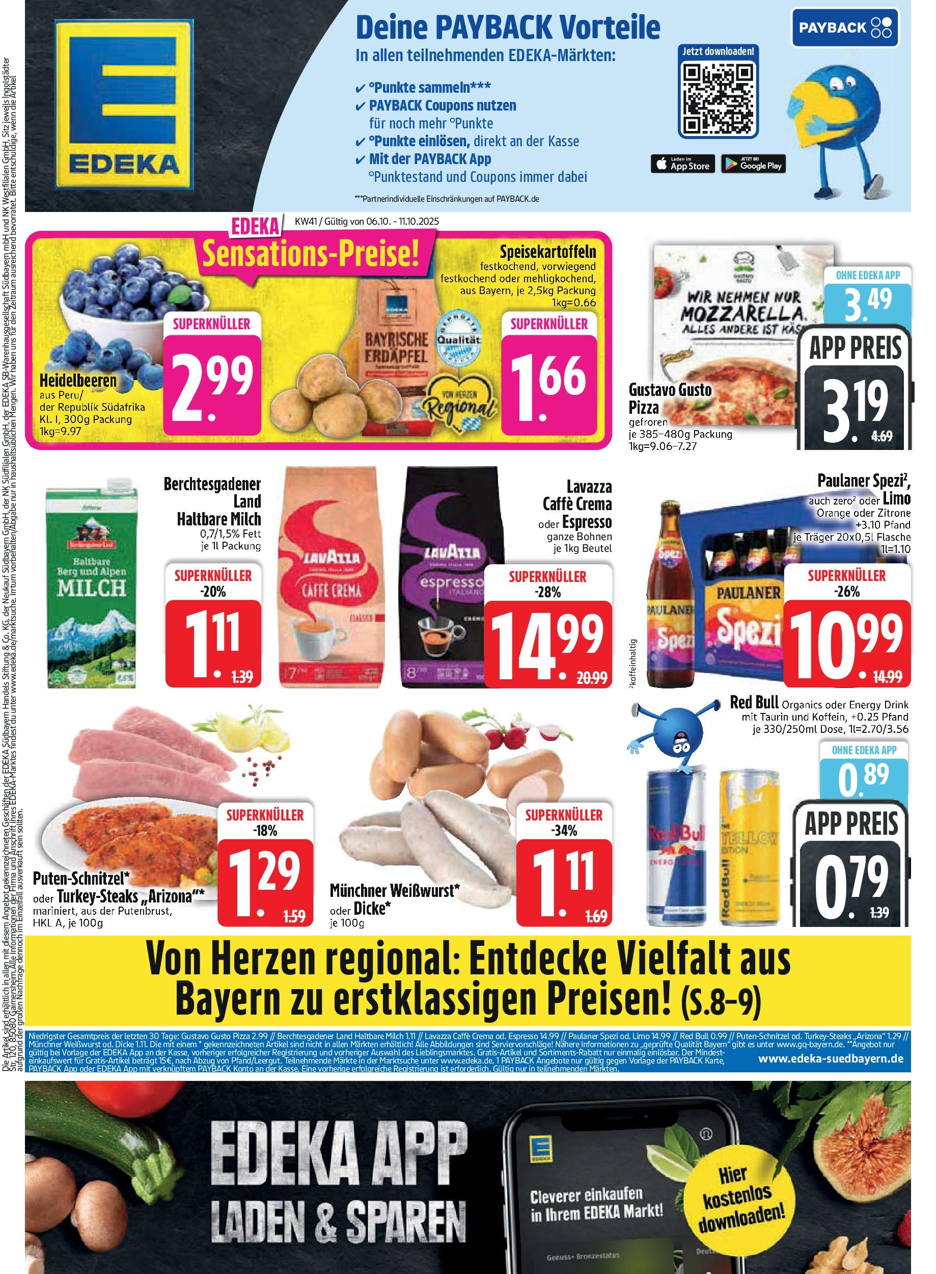 Edeka prospekt Trostberg	 (ab 06.10.2025) » Angebote Online | Seite: 1 | Produkte: Gustavo gusto, Red bull, Haltbare milch, Zitrone