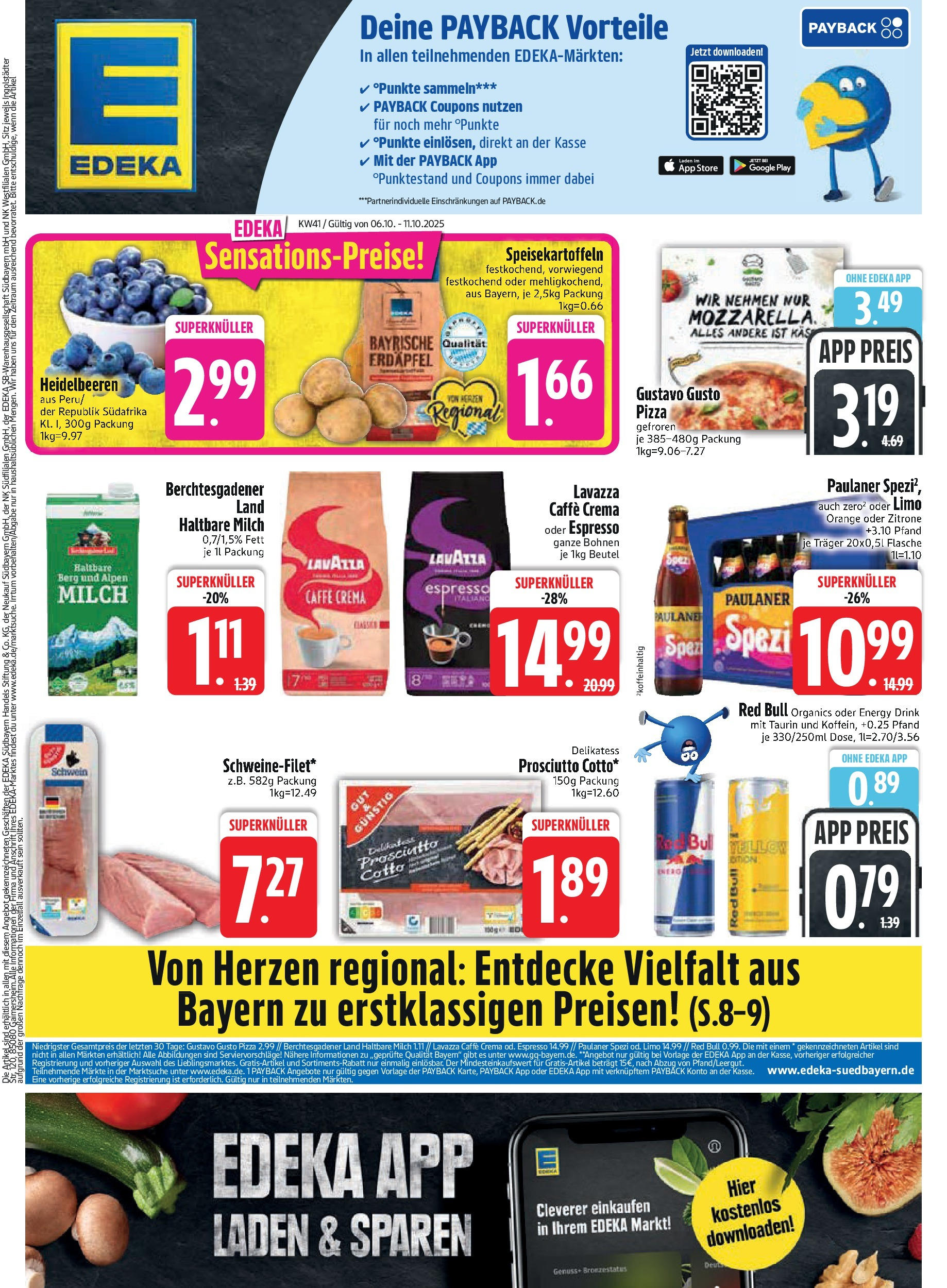 Edeka prospekt Bodenwöhr	 (ab 06.10.2025) » Angebote Online | Seite: 1 | Produkte: Gustavo gusto, Red bull, Zitrone, Paulaner