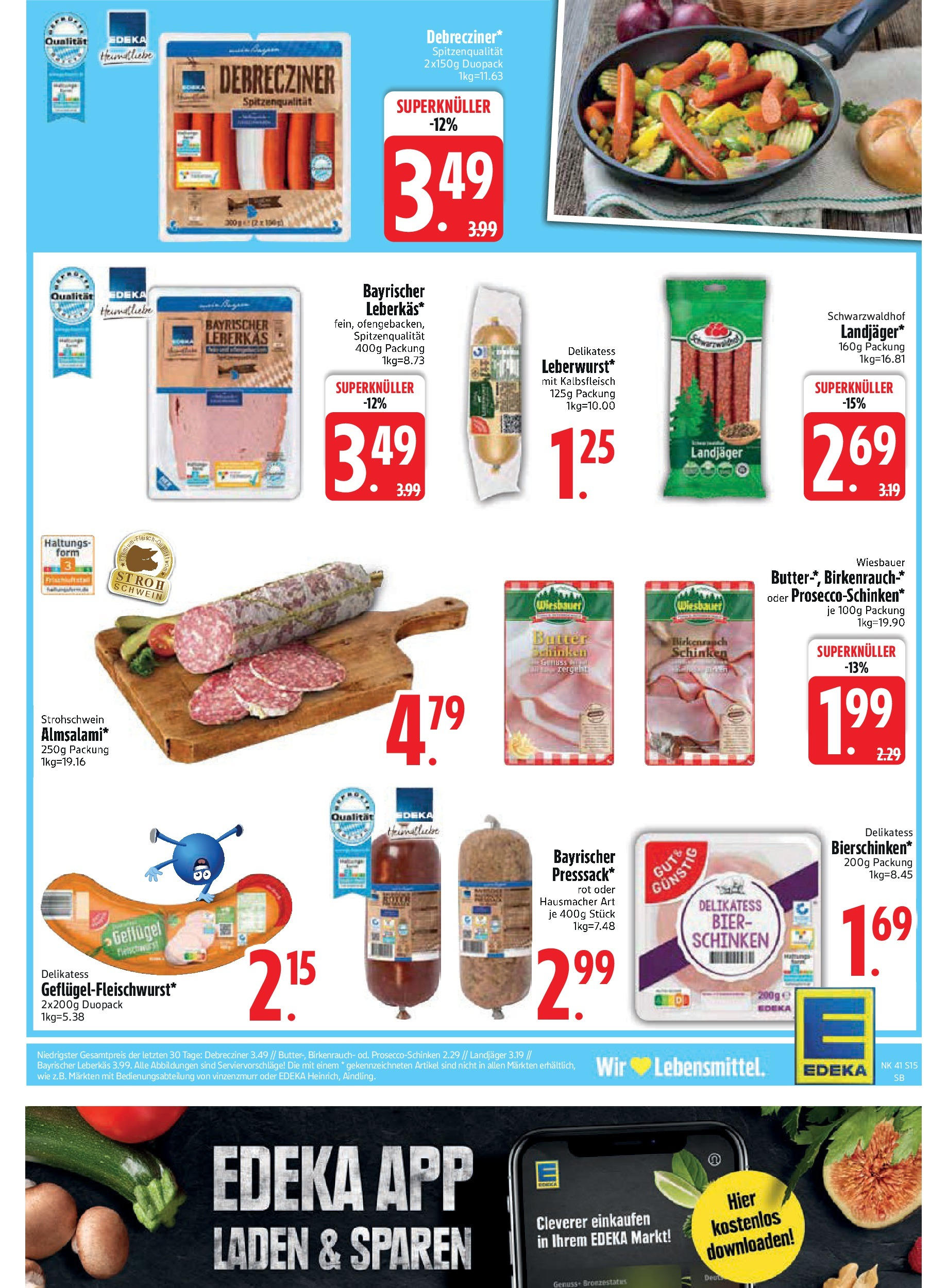 Edeka prospekt Bodenwöhr	 (ab 06.10.2025) » Angebote Online | Seite: 15 | Produkte: Butter, Bier, Schinken