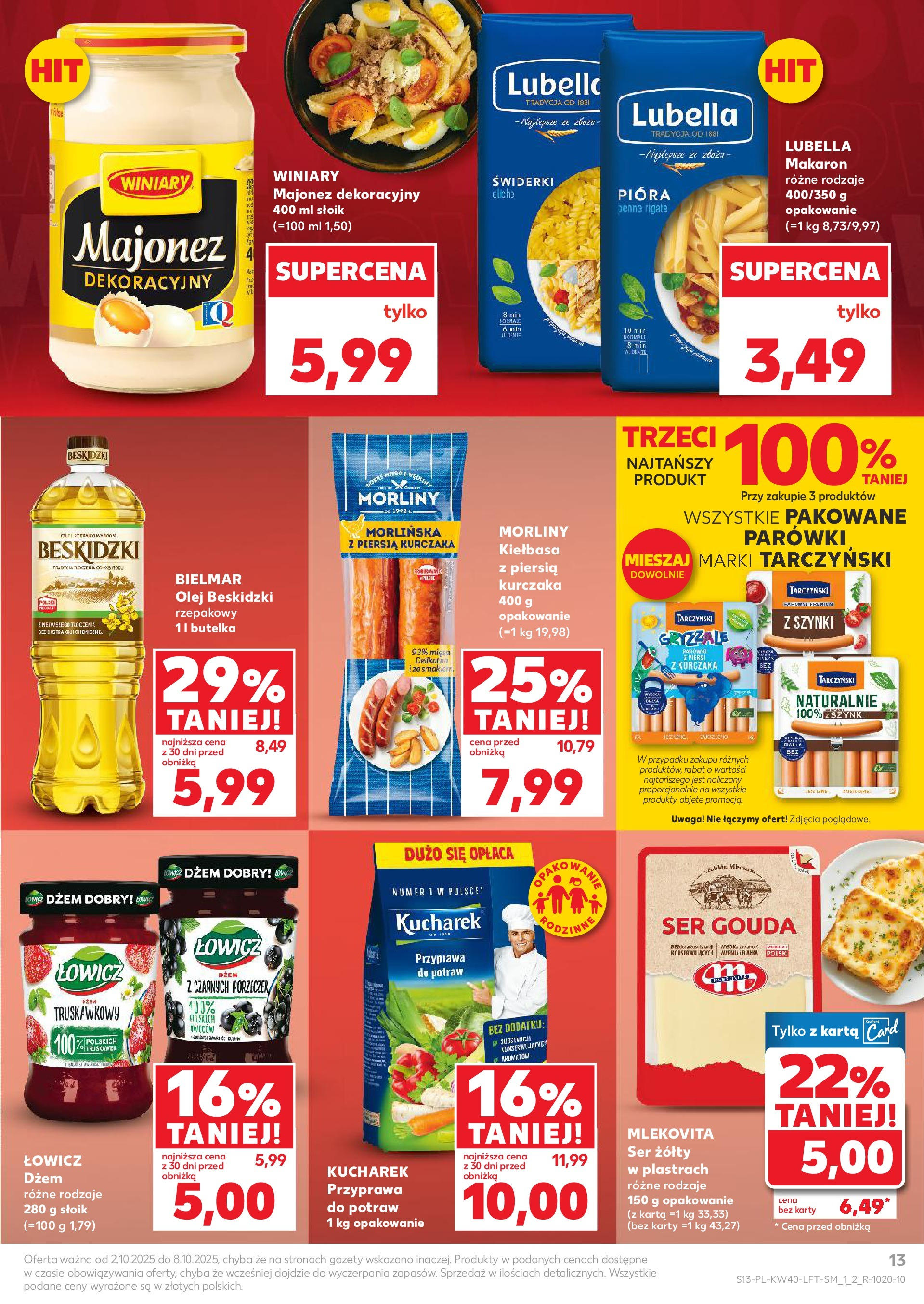Kaufland gazetka od 02.10.2025 - od jutra PDF | Strona: 13 | Produkty: Tyskie, Domestos, Piwo, Żel pod prysznic