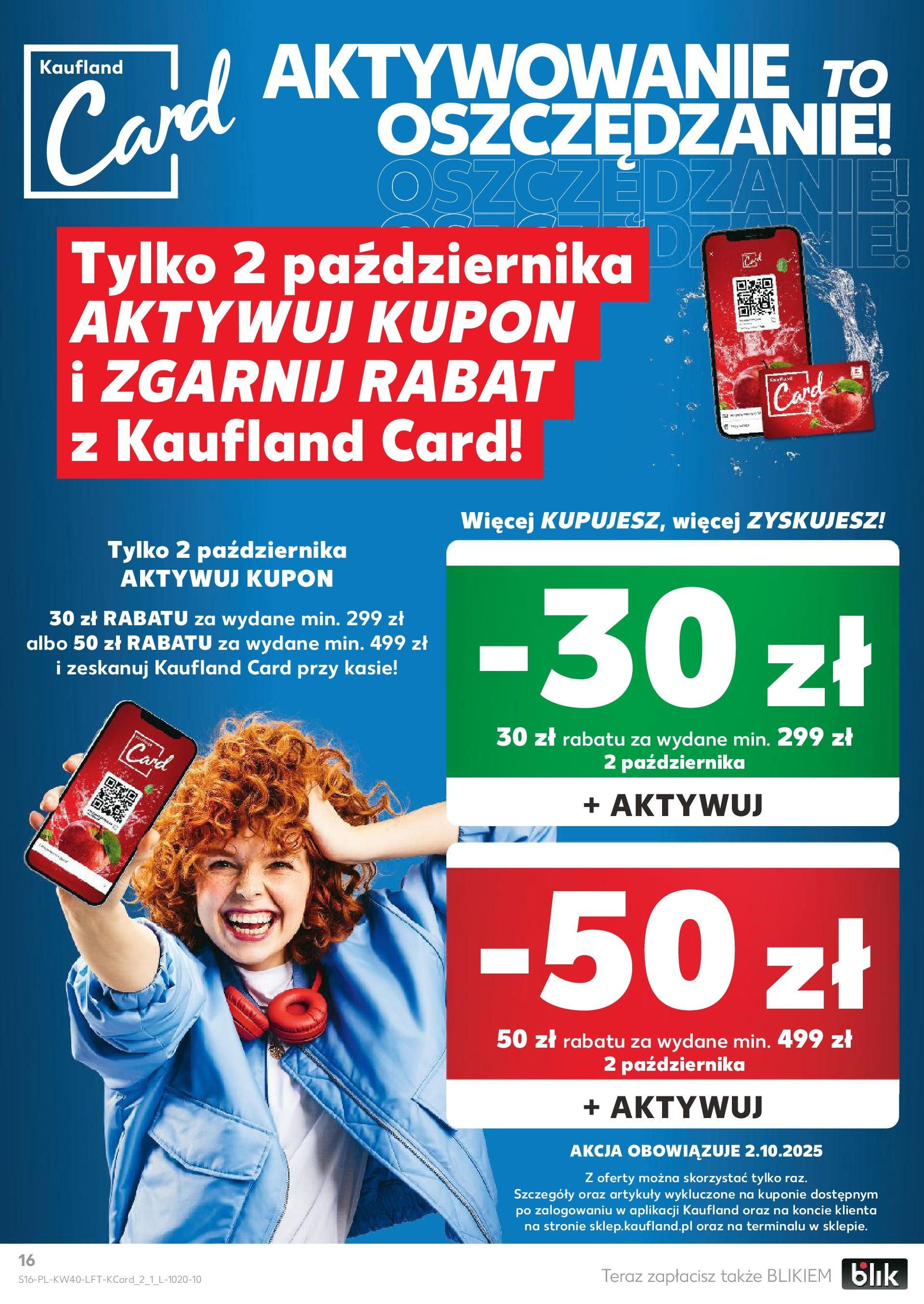 Kaufland gazetka od 02.10.2025 - od jutra PDF | Strona: 16 | Produkty: Karta, Szynka, Banan, Warzywa
