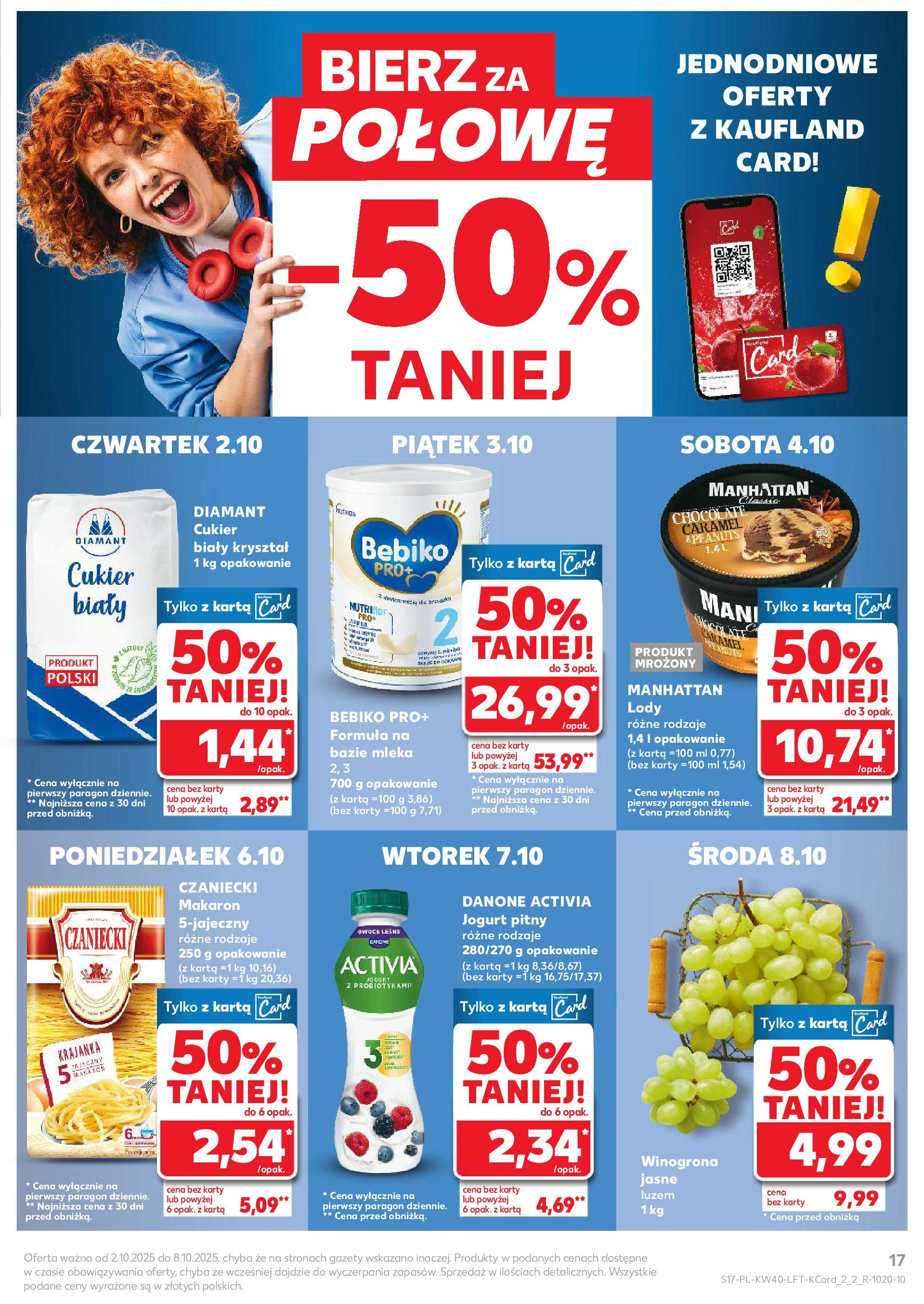Kaufland gazetka od 02.10.2025 - od jutra PDF | Strona: 17 | Produkty: Karta, Oliwa z oliwek, Piwo, Majonez