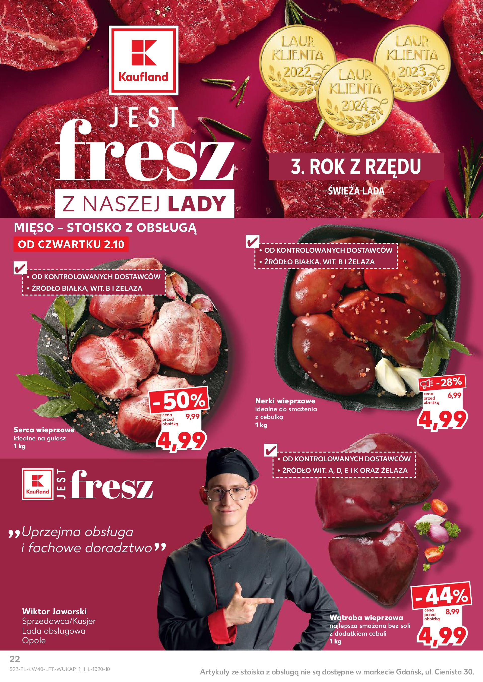 Kaufland gazetka od 02.10.2025 - od jutra PDF | Strona: 22 | Produkty: Kiełbasa, Wędliny