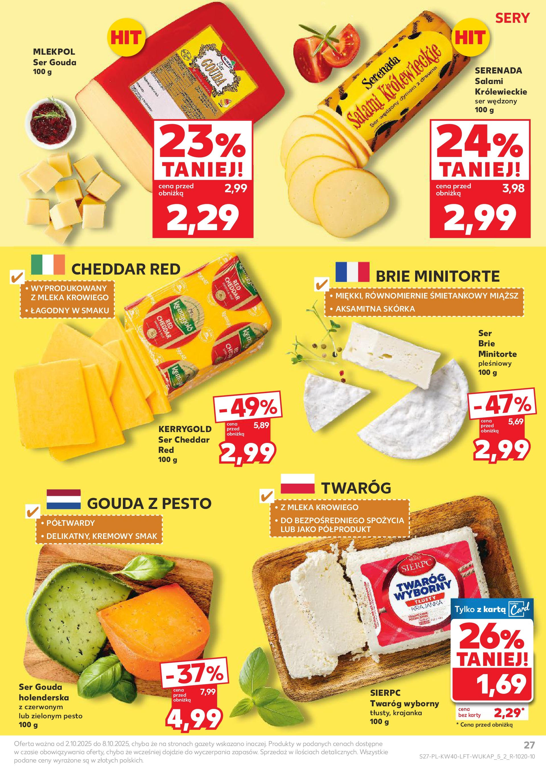 Kaufland gazetka od 02.10.2025 - od jutra PDF | Strona: 27 | Produkty: Pieczywo, Karta, Chleb tostowy, Chleb