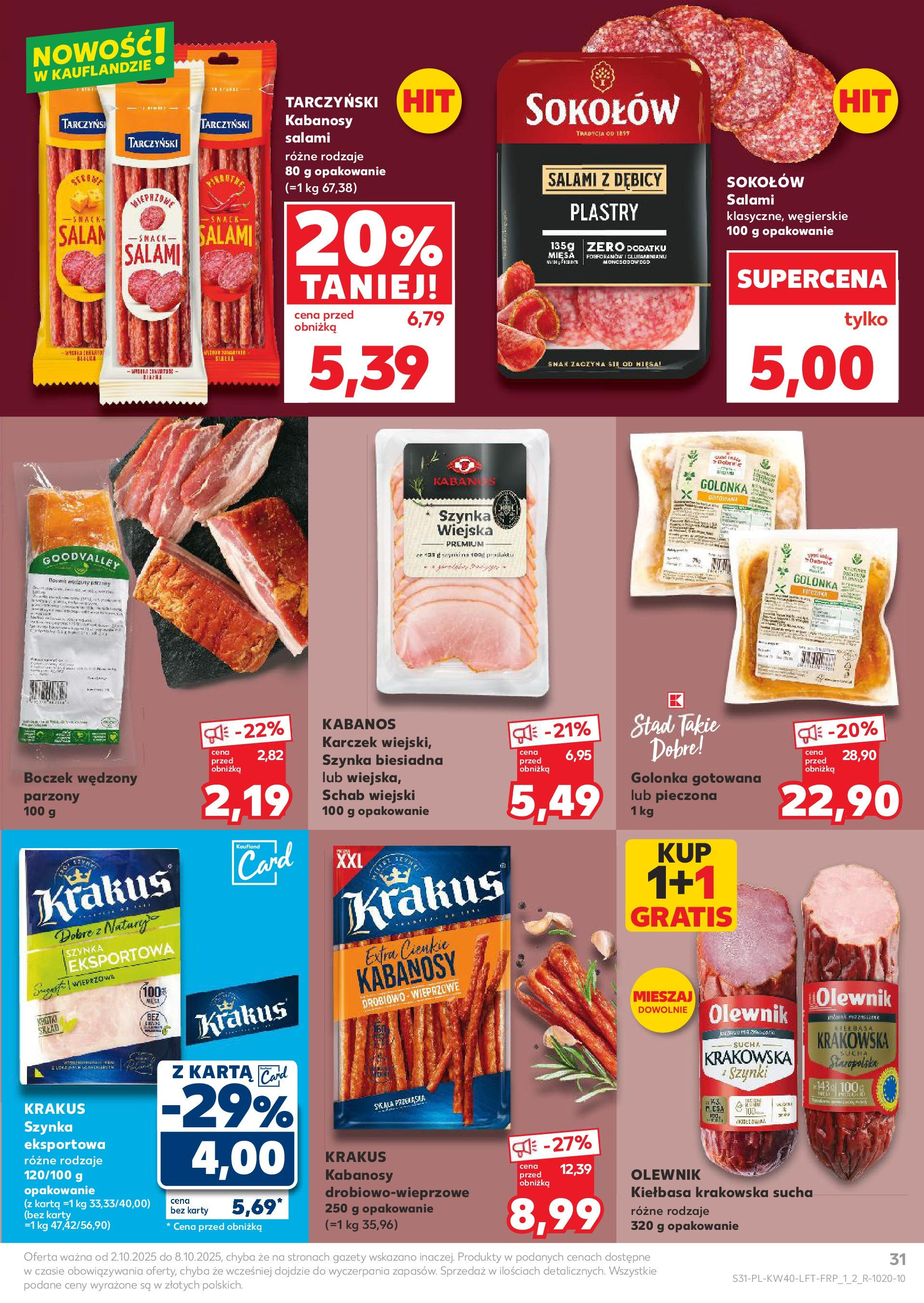 Kaufland gazetka od 02.10.2025 - od jutra PDF | Strona: 31 | Produkty: Karta, Ser, Jogurt, Ryż