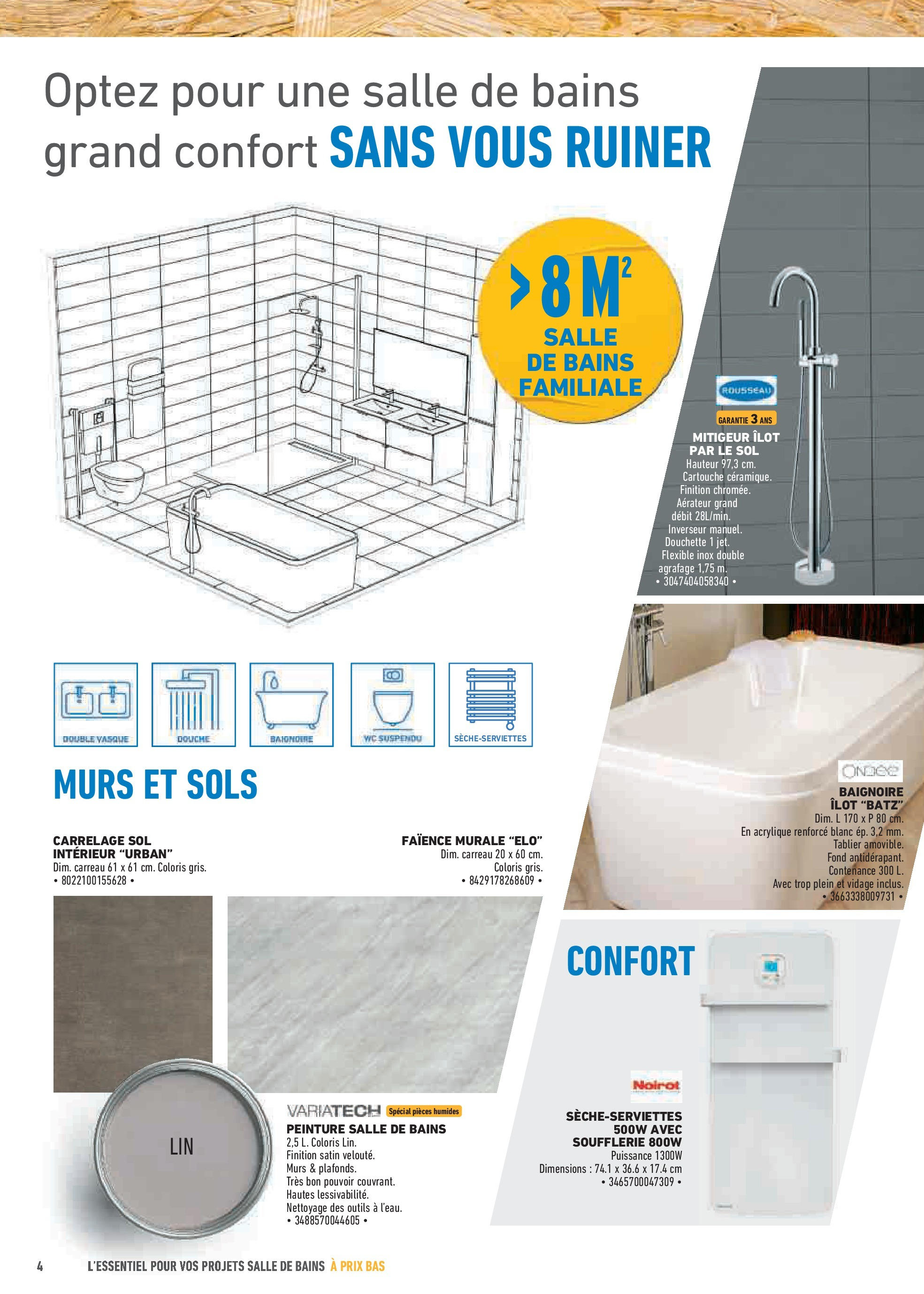 Brico Cash - Repensons votre salle de bains sans vous ruiner à partir du 02/10/2025 - promo en ligne | Page: 4 | Produits: Tablier, Baignoire, Douche, Cartouche