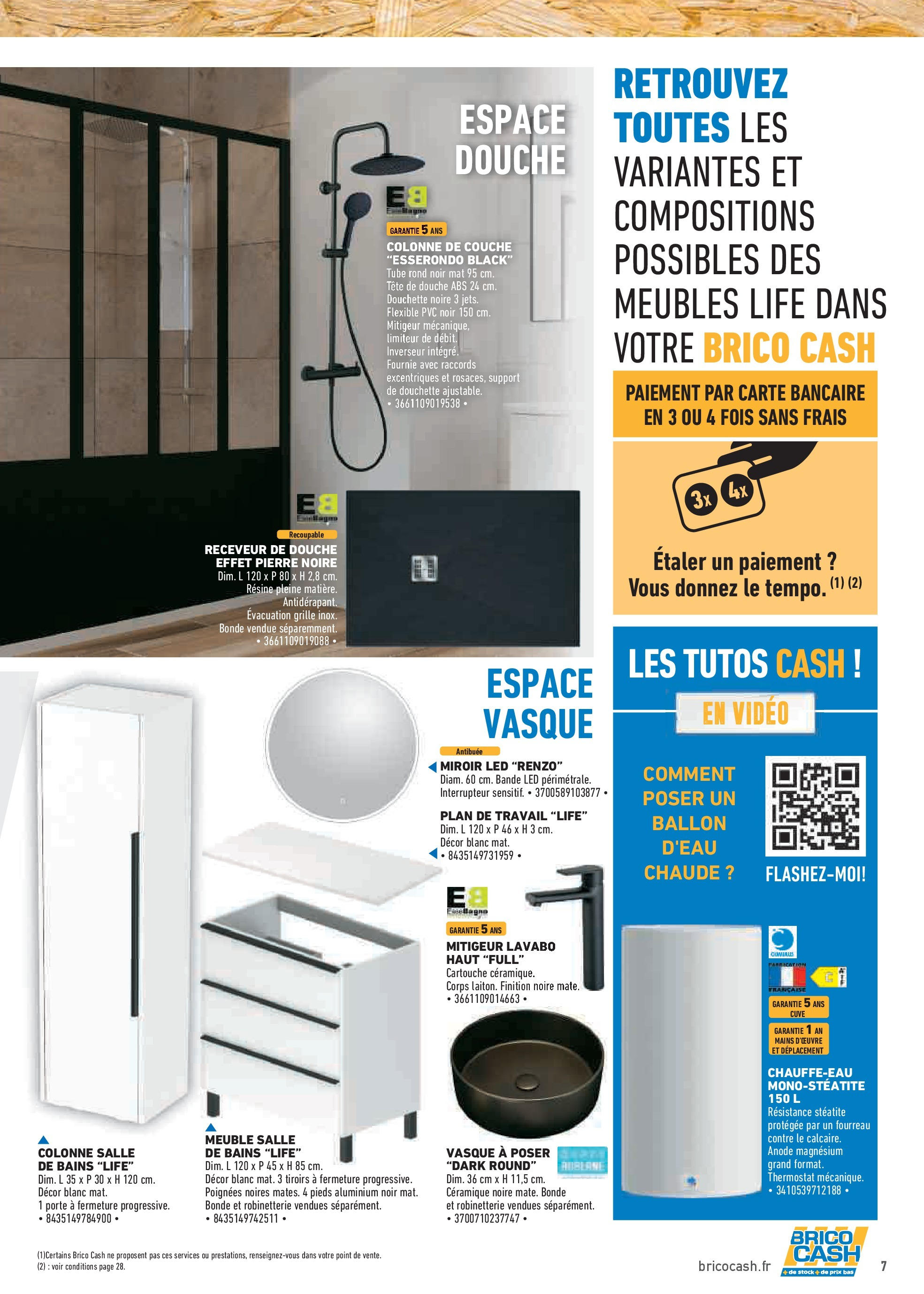 Brico Cash - Repensons votre salle de bains sans vous ruiner à partir du 02/10/2025 - promo en ligne | Page: 7 | Produits: Meuble, Tiroirs, Douche, Miroir