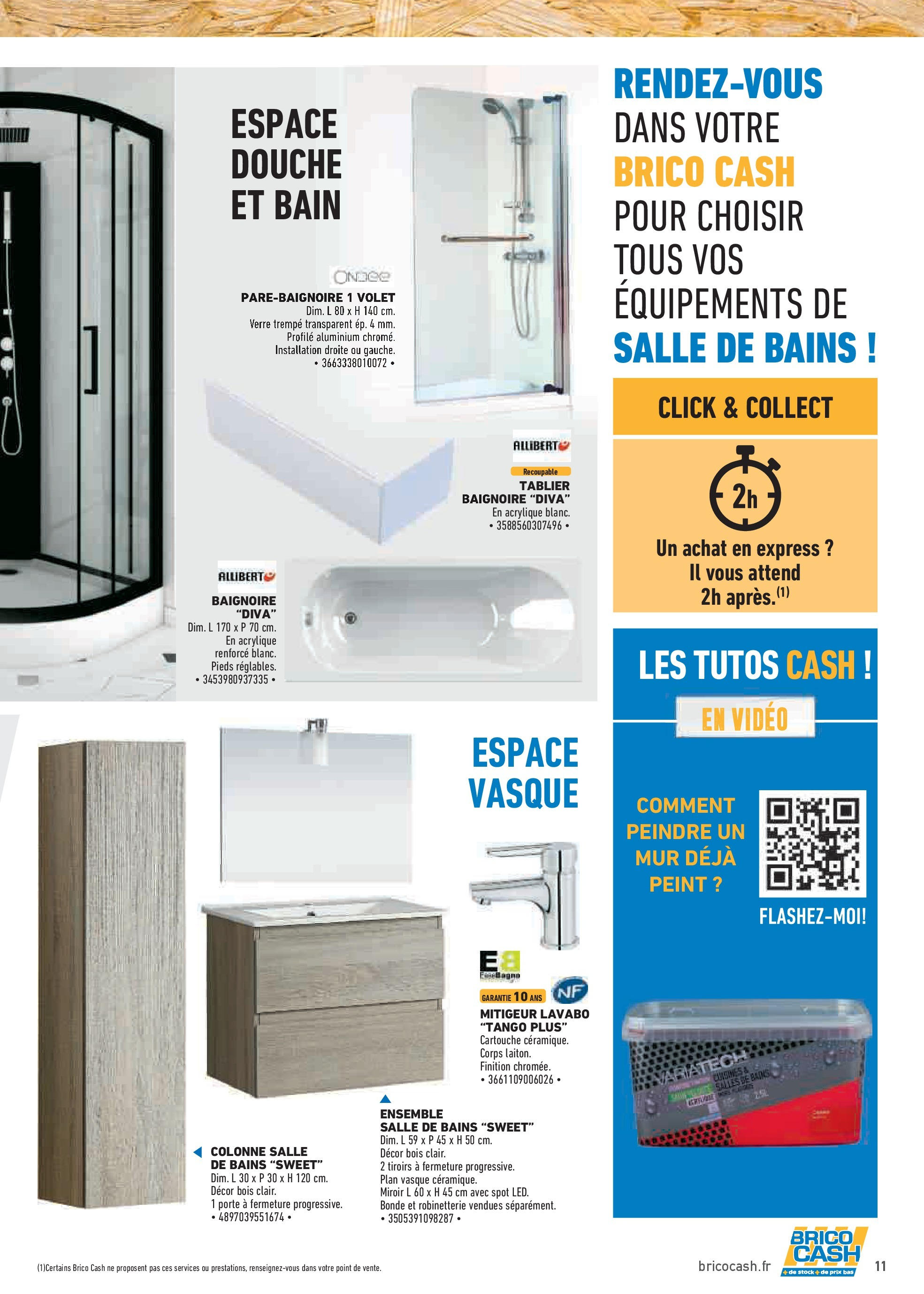 Brico Cash - Repensons votre salle de bains sans vous ruiner à partir du 02/10/2025 - promo en ligne | Page: 11 | Produits: Lavabo, Baignoire, Douche, Miroir