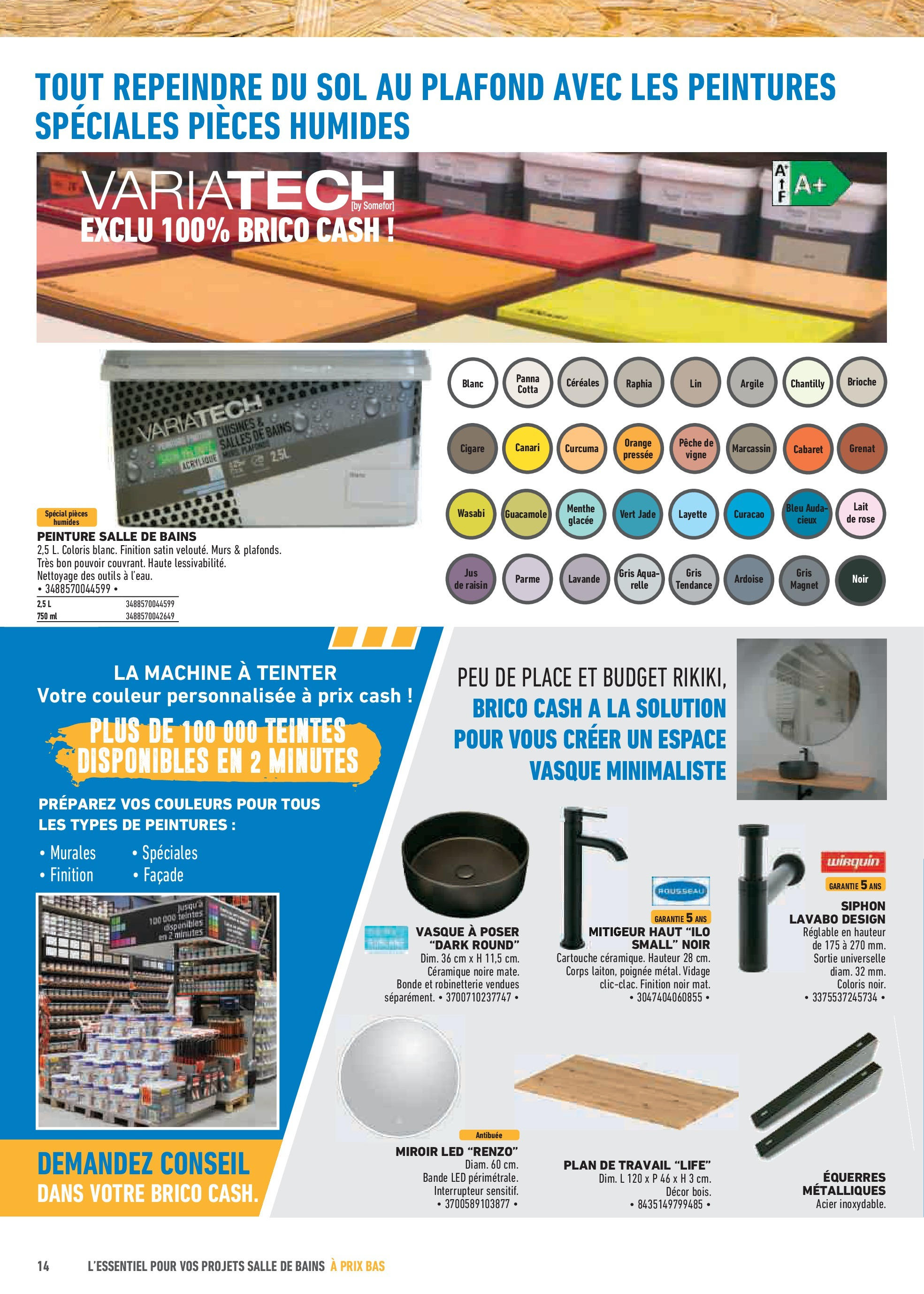 Brico Cash - Repensons votre salle de bains sans vous ruiner à partir du 02/10/2025 - promo en ligne | Page: 14 | Produits: Orange, Pêche, Wasabi, Cartouche