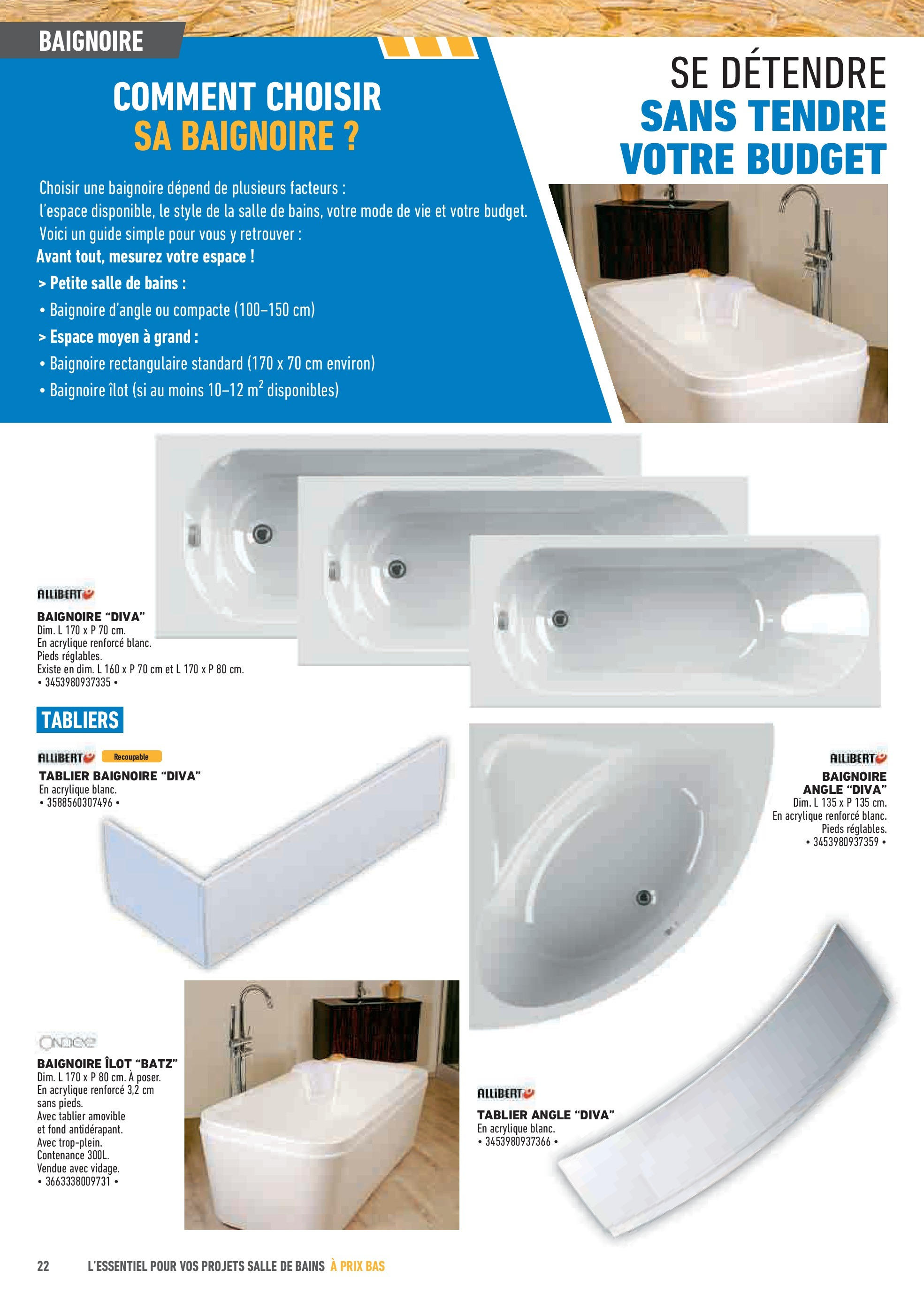 Brico Cash - Repensons votre salle de bains sans vous ruiner à partir du 02/10/2025 - promo en ligne | Page: 22 | Produits: Tablier, Baignoire