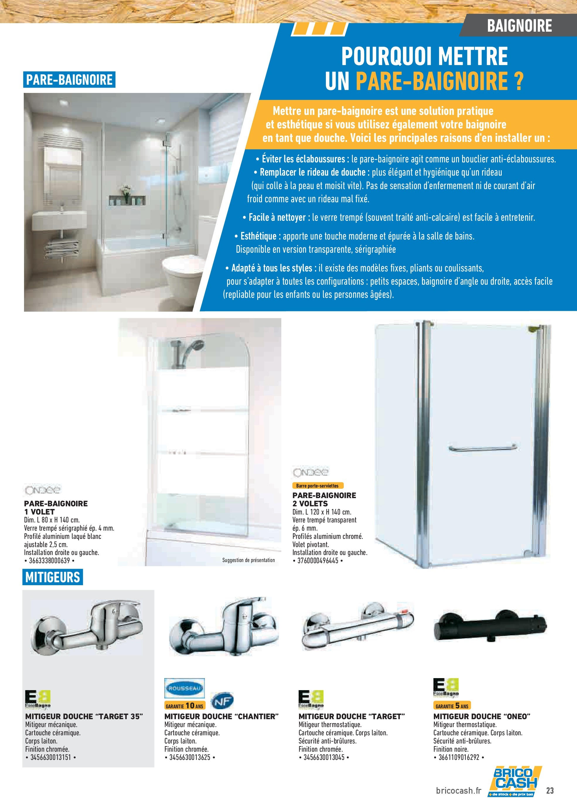 Brico Cash - Repensons votre salle de bains sans vous ruiner à partir du 02/10/2025 - promo en ligne | Page: 23 | Produits: Douche, Colle, Cartouche, Rideau