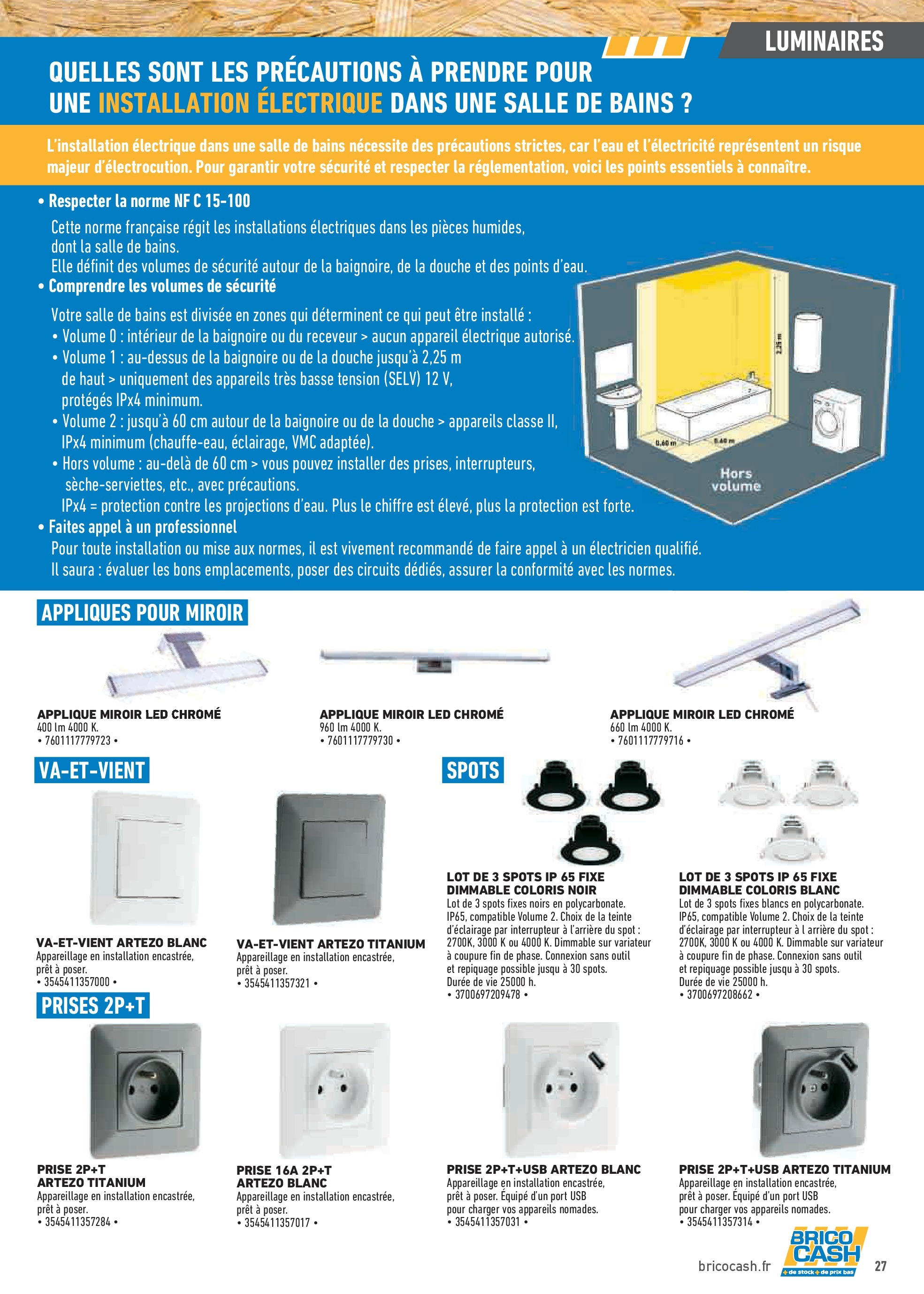 Brico Cash - Repensons votre salle de bains sans vous ruiner à partir du 02/10/2025 - promo en ligne | Page: 27 | Produits: USB, Baignoire, Douche, Miroir