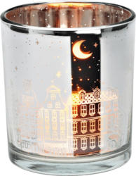 Dekorieren & Einrichten Kerzenhalter aus Glas, Häuser, silber