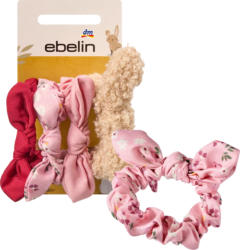 ebelin Scrunchies mit Schleifen, Rot, Rosa