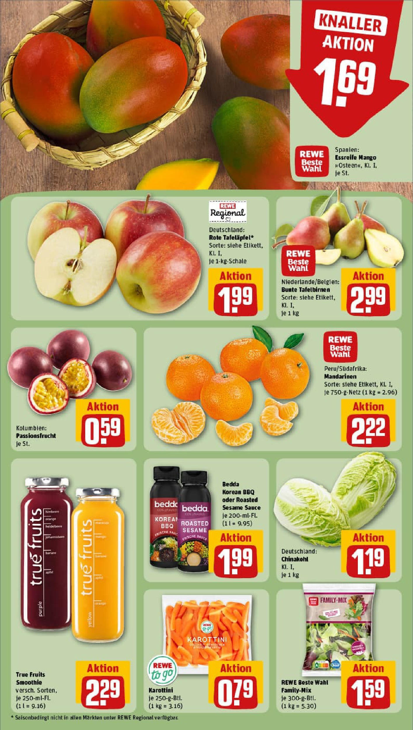 REWE Prospekt ab 06.10.2025 zum Blättern » Angebote | Seite: 6 | Produkte: Mandarinen, Mango, Chinakohl