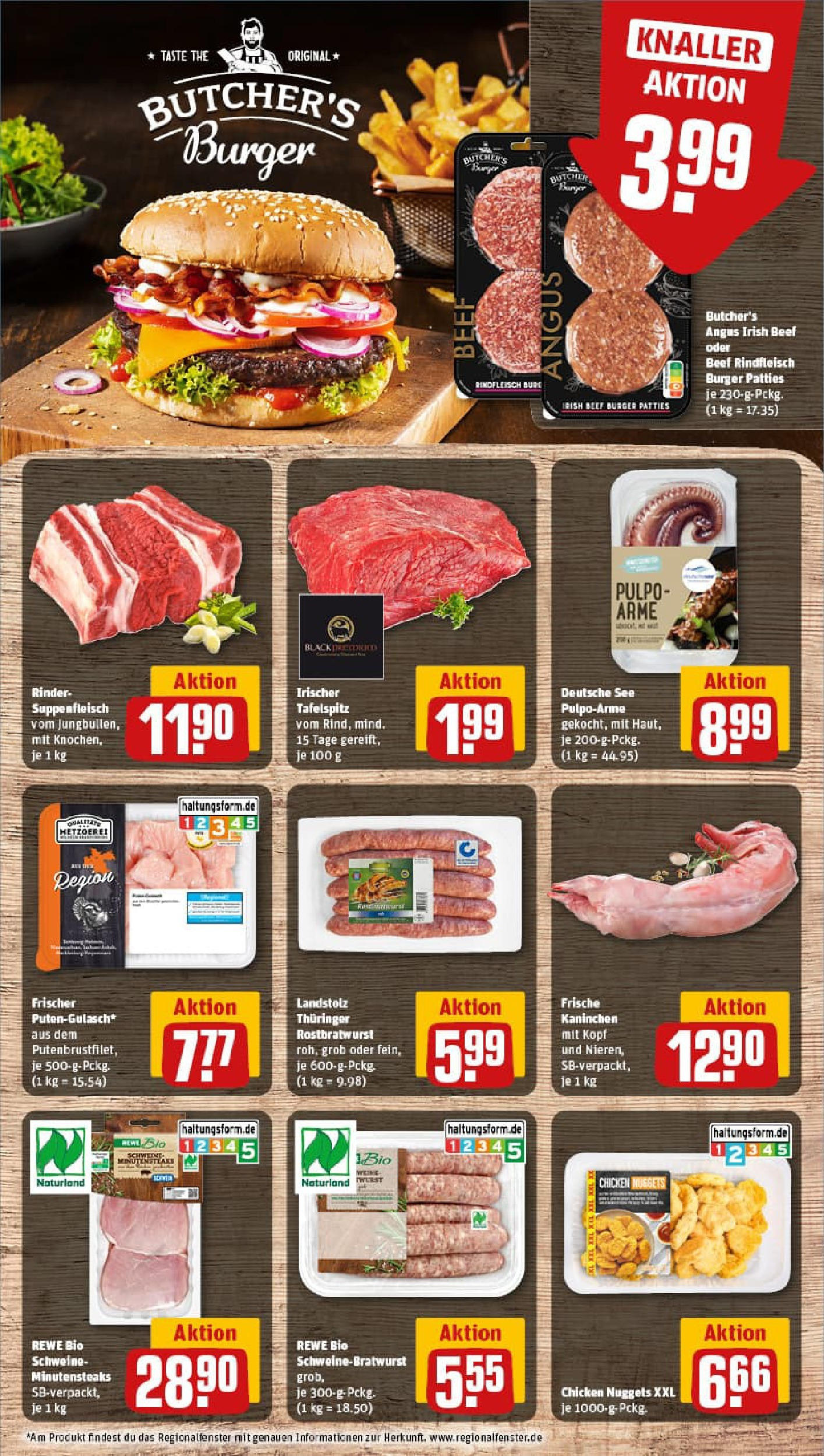 REWE Prospekt ab 06.10.2025 zum Blättern » Angebote | Seite: 8 | Produkte: Tafelspitz, Burger, Suppenfleisch, Rindfleisch