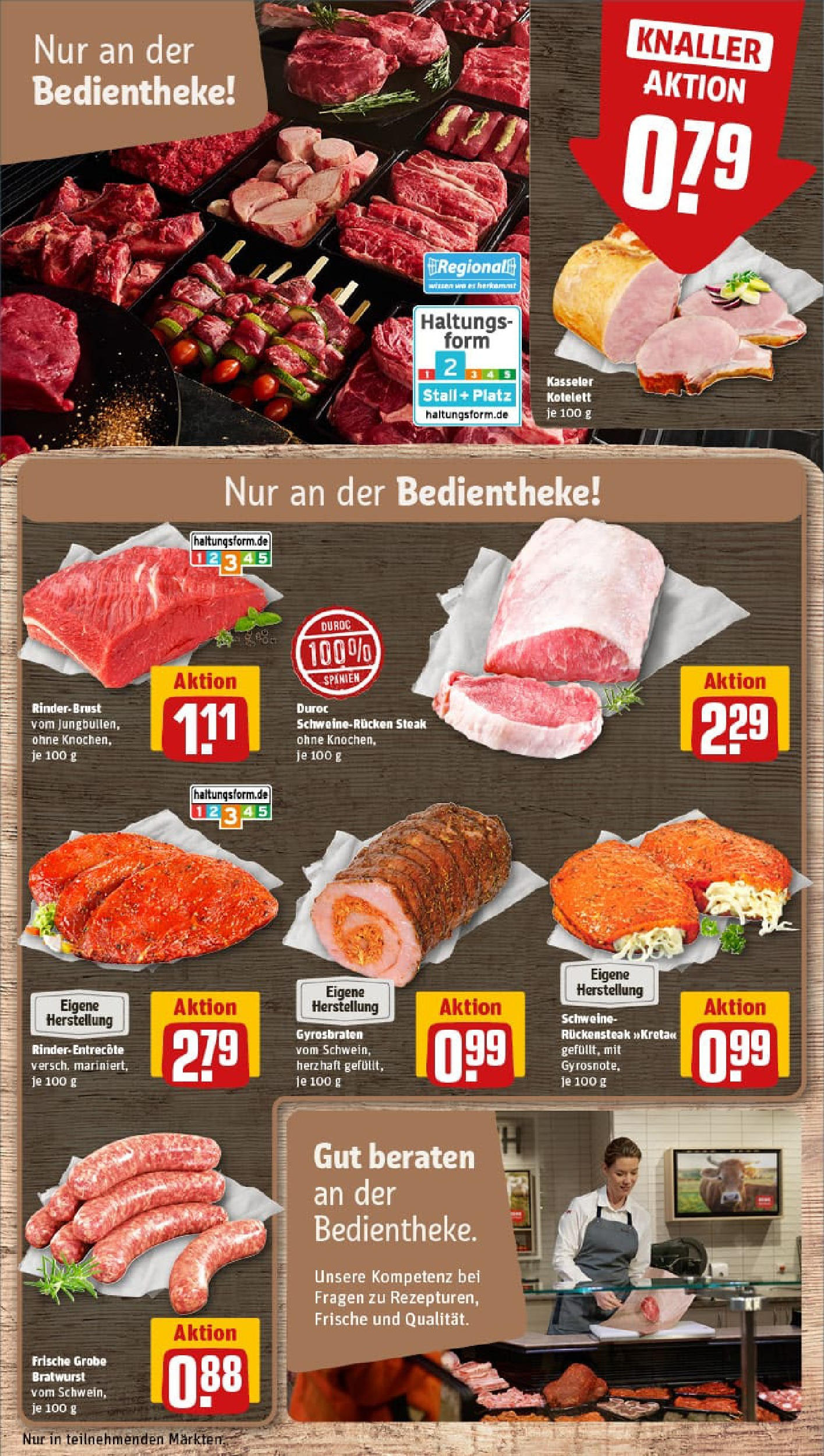 REWE Prospekt ab 06.10.2025 zum Blättern » Angebote | Seite: 10 | Produkte: Bratwurst, Gyros, Schweinerucken, Steak