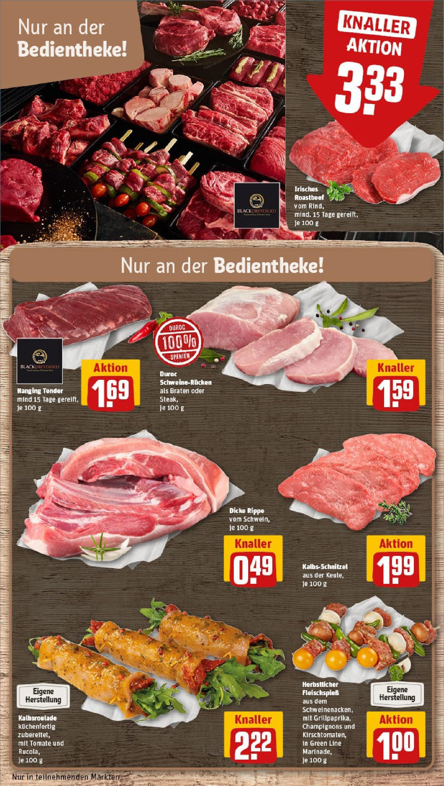 REWE Prospekt ab 06.10.2025 zum Blättern » Angebote | Seite: 10 | Produkte: Roastbeef, Champignons, Schweinerucken, Steak