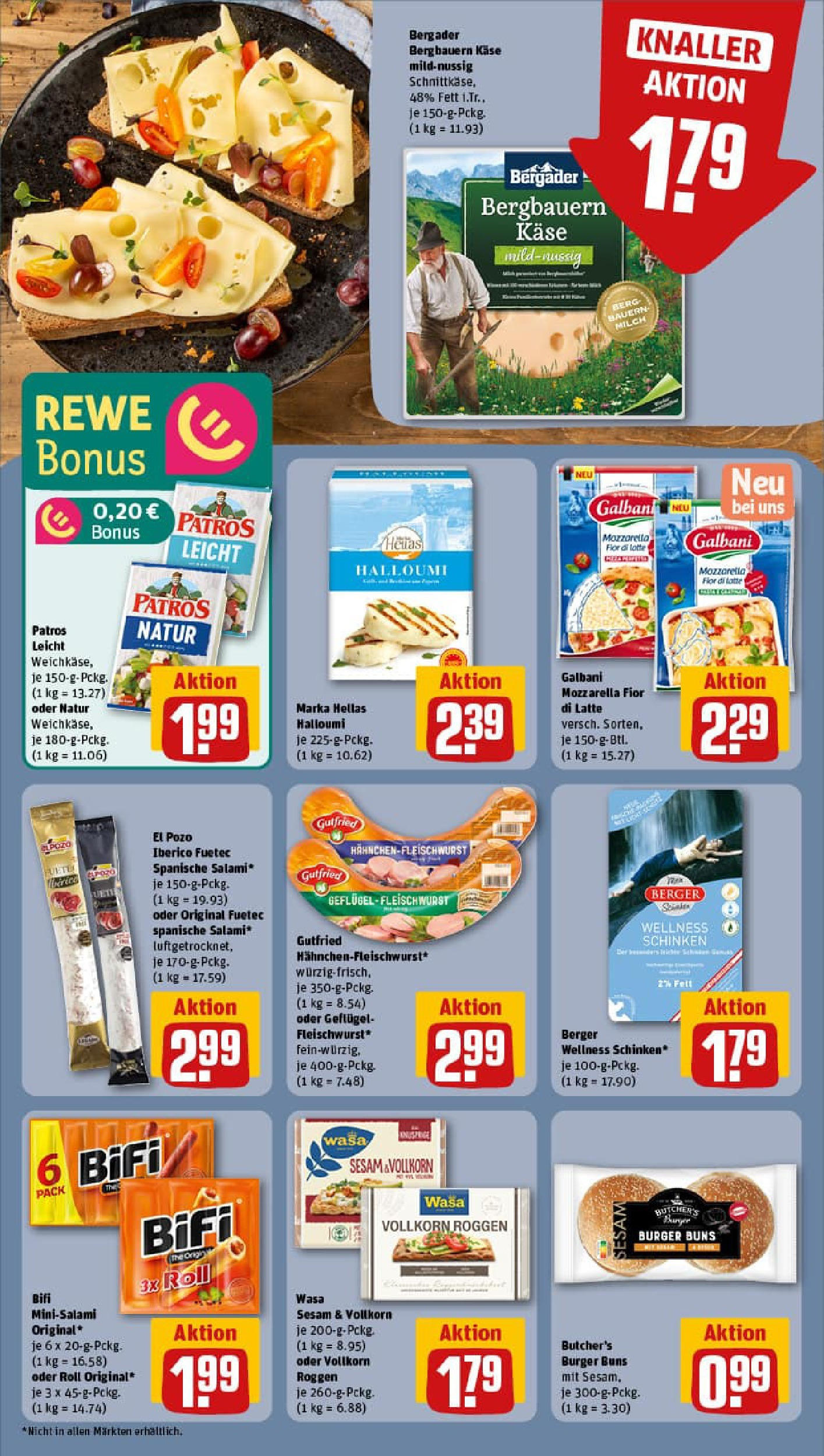 REWE Prospekt ab 06.10.2025 zum Blättern » Angebote | Seite: 10 | Produkte: Bifi, Burger, Patros, Salami