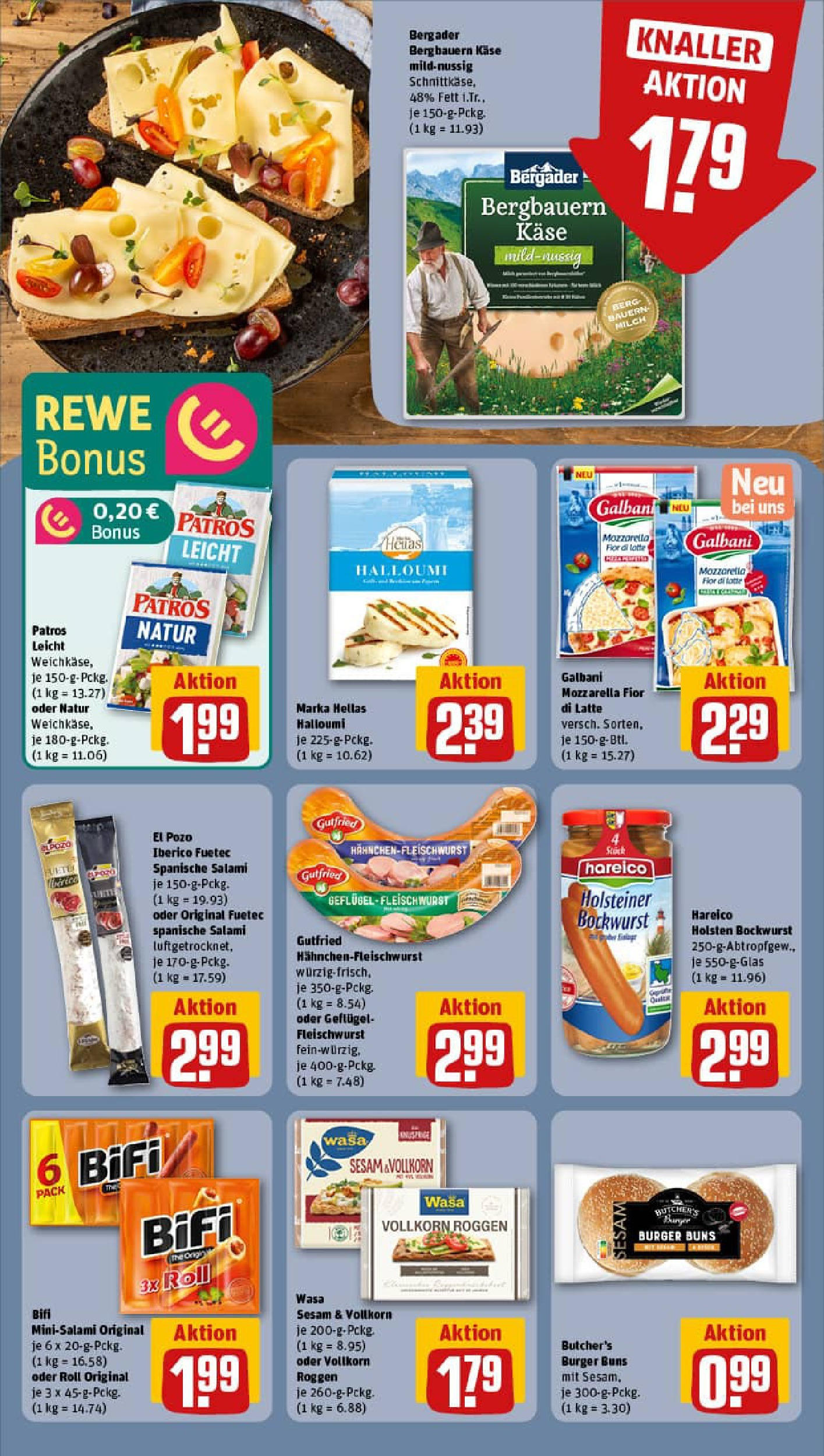 REWE Prospekt ab 06.10.2025 zum Blättern » Angebote | Seite: 12 | Produkte: Bockwurst, Mozzarella, Holsten, Salami