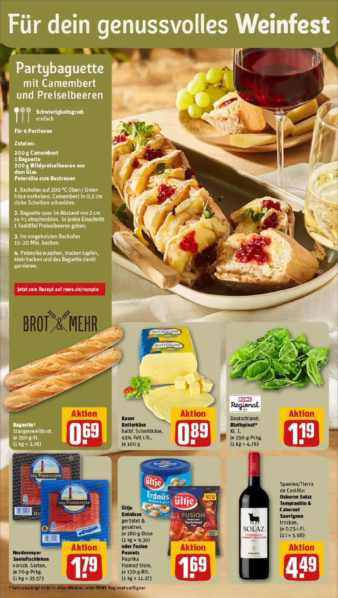 REWE Prospekt ab 06.10.2025 zum Blättern » Angebote | Seite: 4 | Produkte: Ultje erdnusse, Baguette, Petersilie, Brot