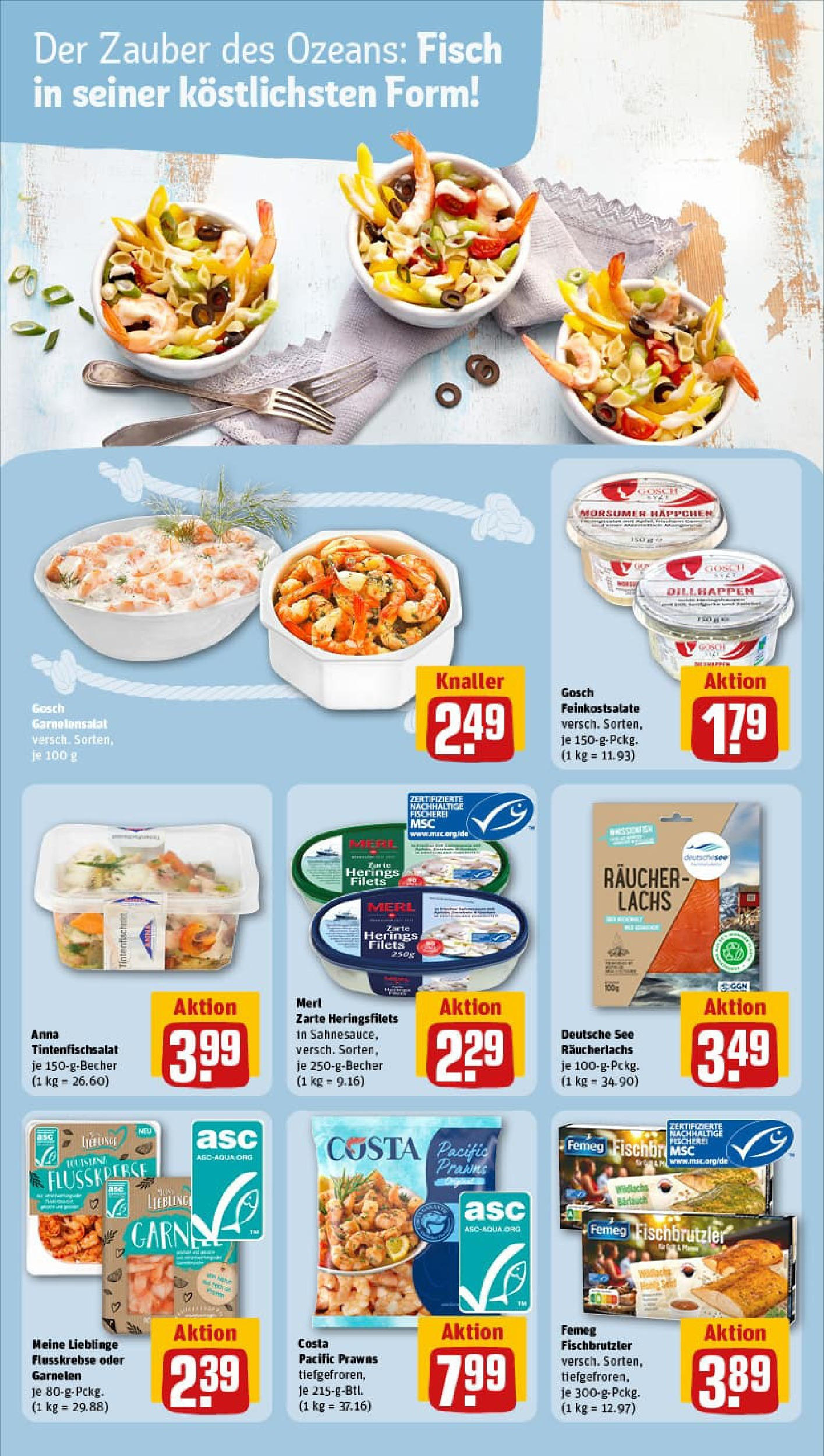 REWE Prospekt ab 06.10.2025 zum Blättern » Angebote | Seite: 15 | Produkte: Garnelen, Fisch, Lachs, Räucherlachs