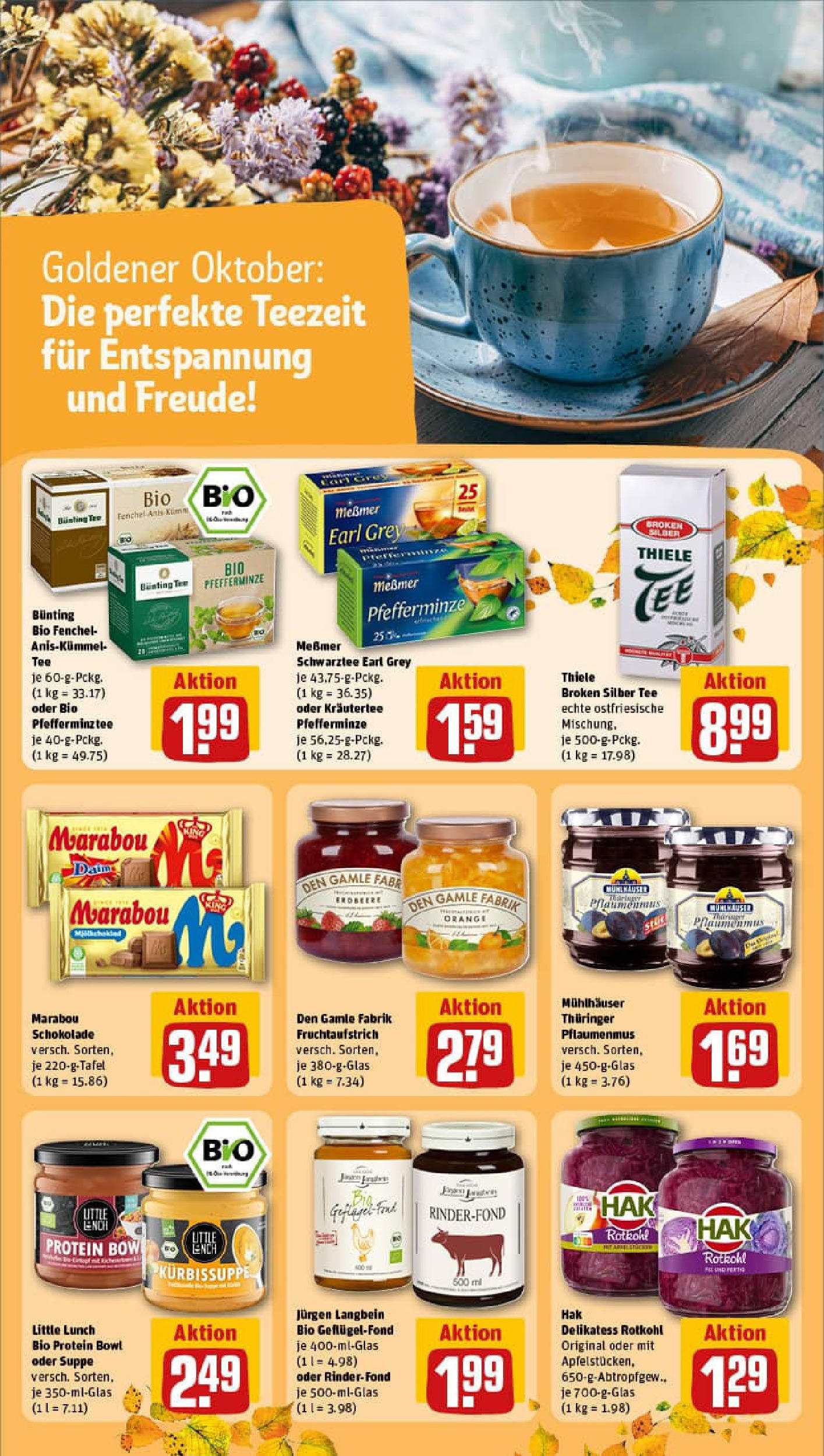 REWE Prospekt ab 06.10.2025 zum Blättern » Angebote | Seite: 16 | Produkte: Rotkohl, Schokolade, Messmer, Tee