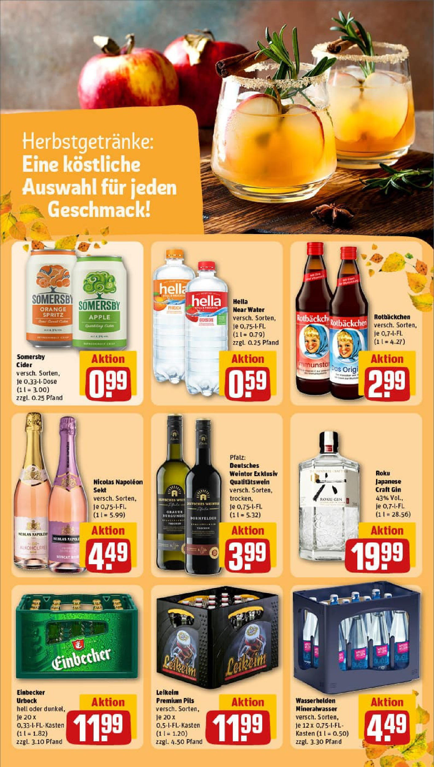 REWE Prospekt ab 06.10.2025 zum Blättern » Angebote | Seite: 17 | Produkte: Sekt, Mineralwasser, Apple, Gin