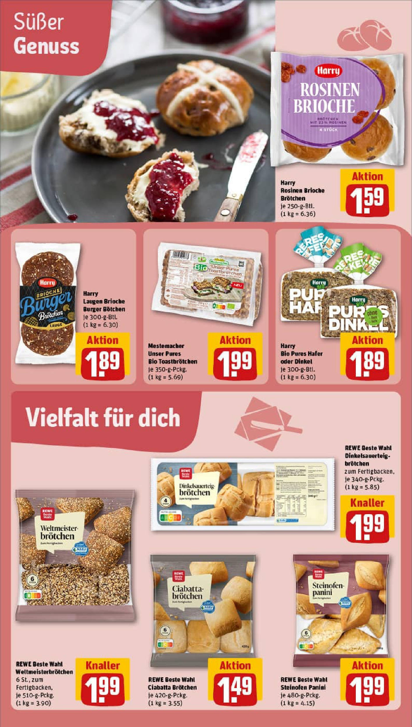 REWE Prospekt ab 06.10.2025 zum Blättern » Angebote | Seite: 17 | Produkte: Toast, Burger, Rosinen
