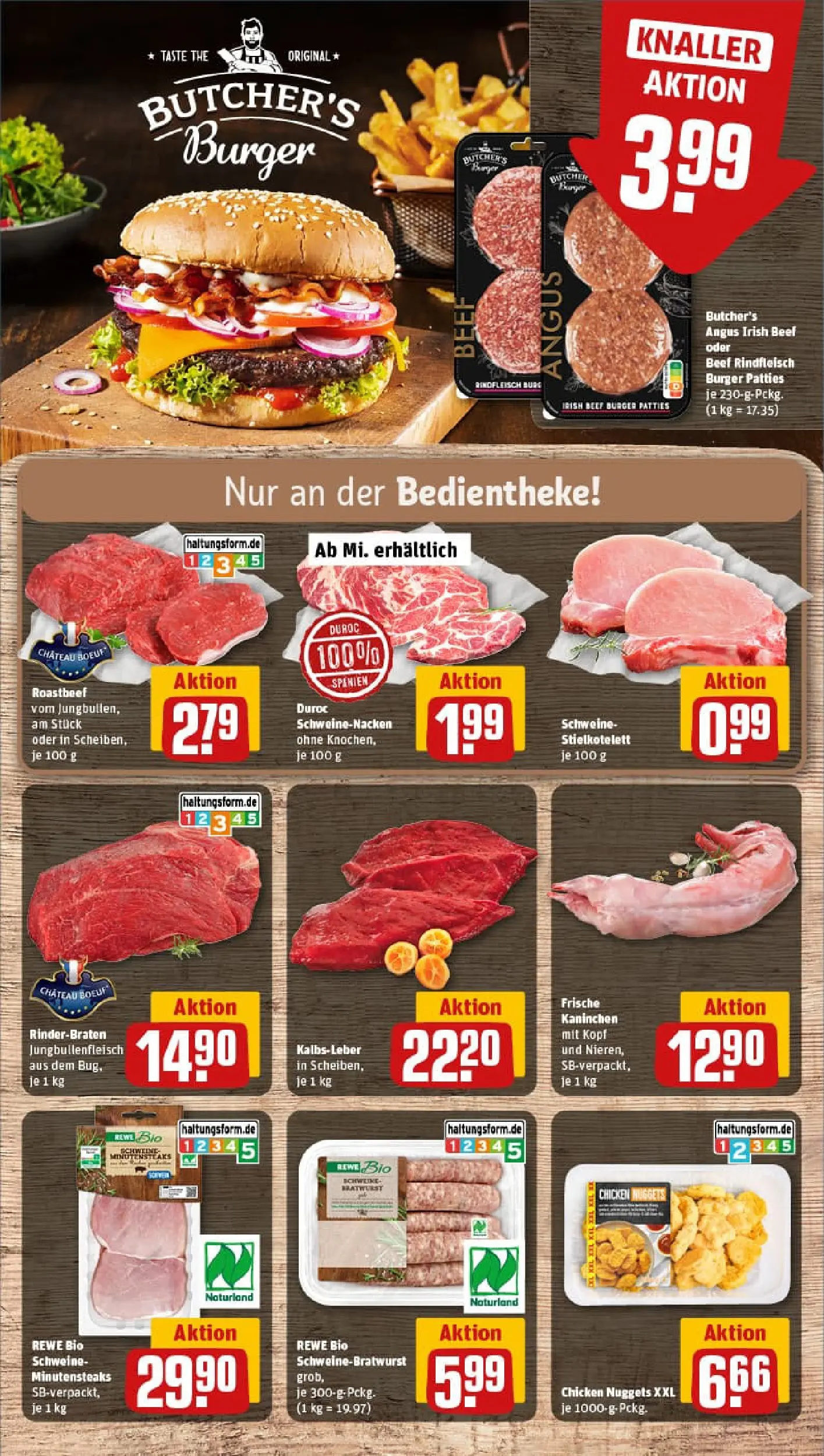 REWE Prospekt ab 06.10.2025 zum Blättern » Angebote | Seite: 8 | Produkte: Kaninchen, Bratwurst, Schweinenacken, Roastbeef