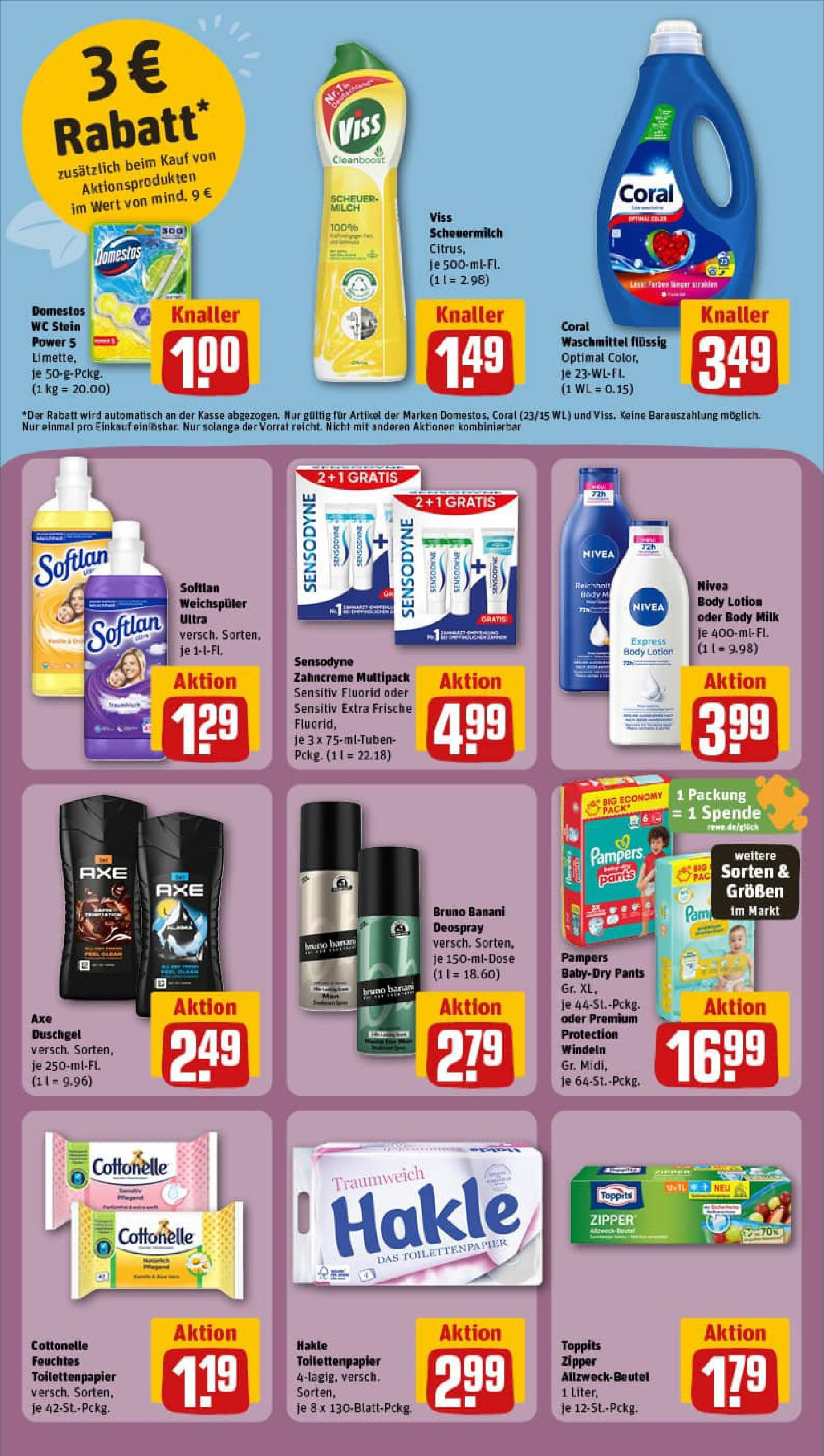REWE Prospekt ab 06.10.2025 zum Blättern » Angebote | Seite: 26 | Produkte: Milch, Axe, Body Lotion, Feuchtes Toilettenpapier