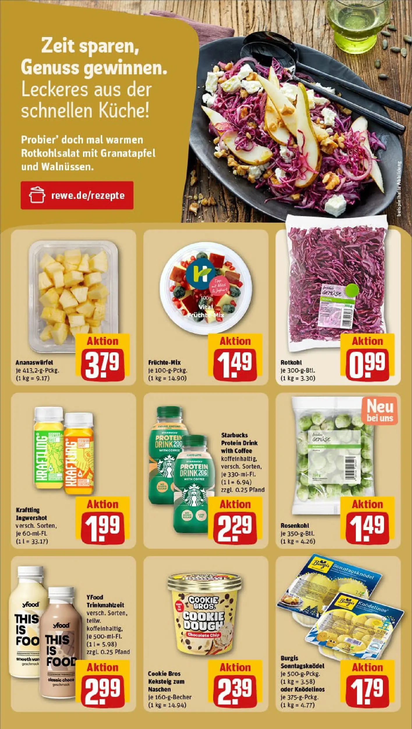 REWE Prospekt ab 06.10.2025 zum Blättern » Angebote | Seite: 12 | Produkte: Küche, Starbucks, YFood, Gemüse