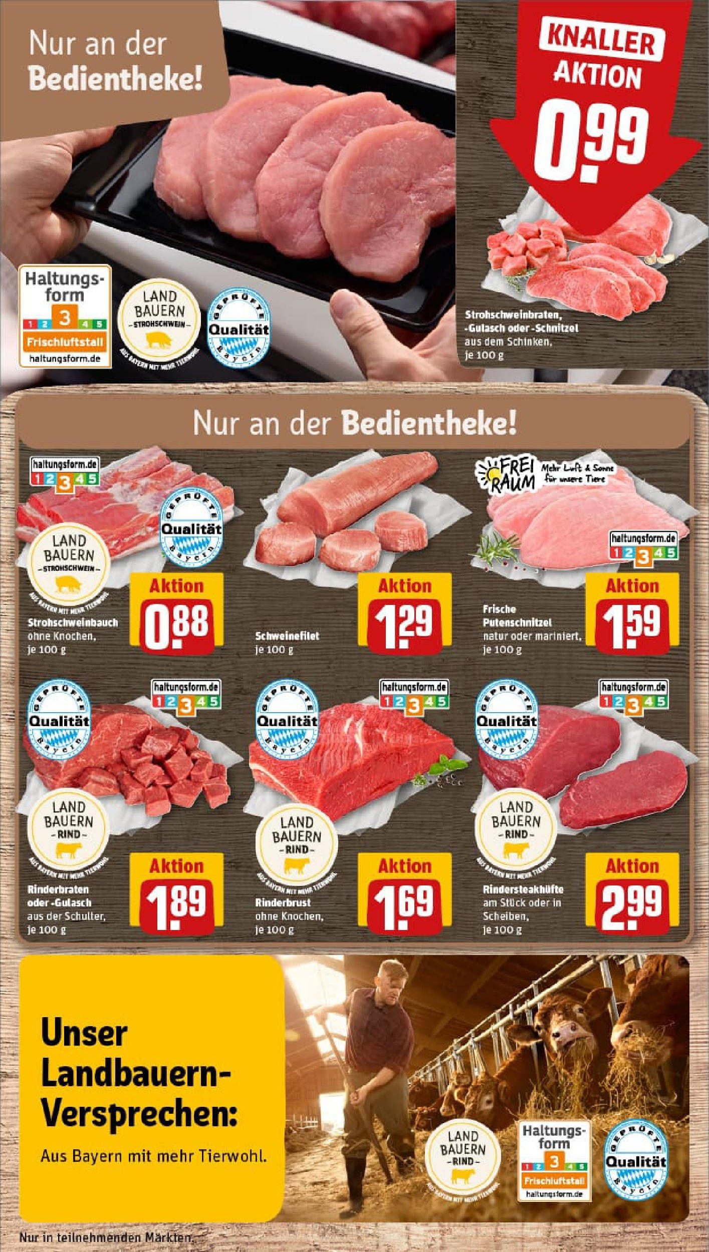 REWE Prospekt ab 06.10.2025 zum Blättern » Angebote | Seite: 10 | Produkte: Rinderbraten, Schnitzel, Schweinefilet, Gulasch