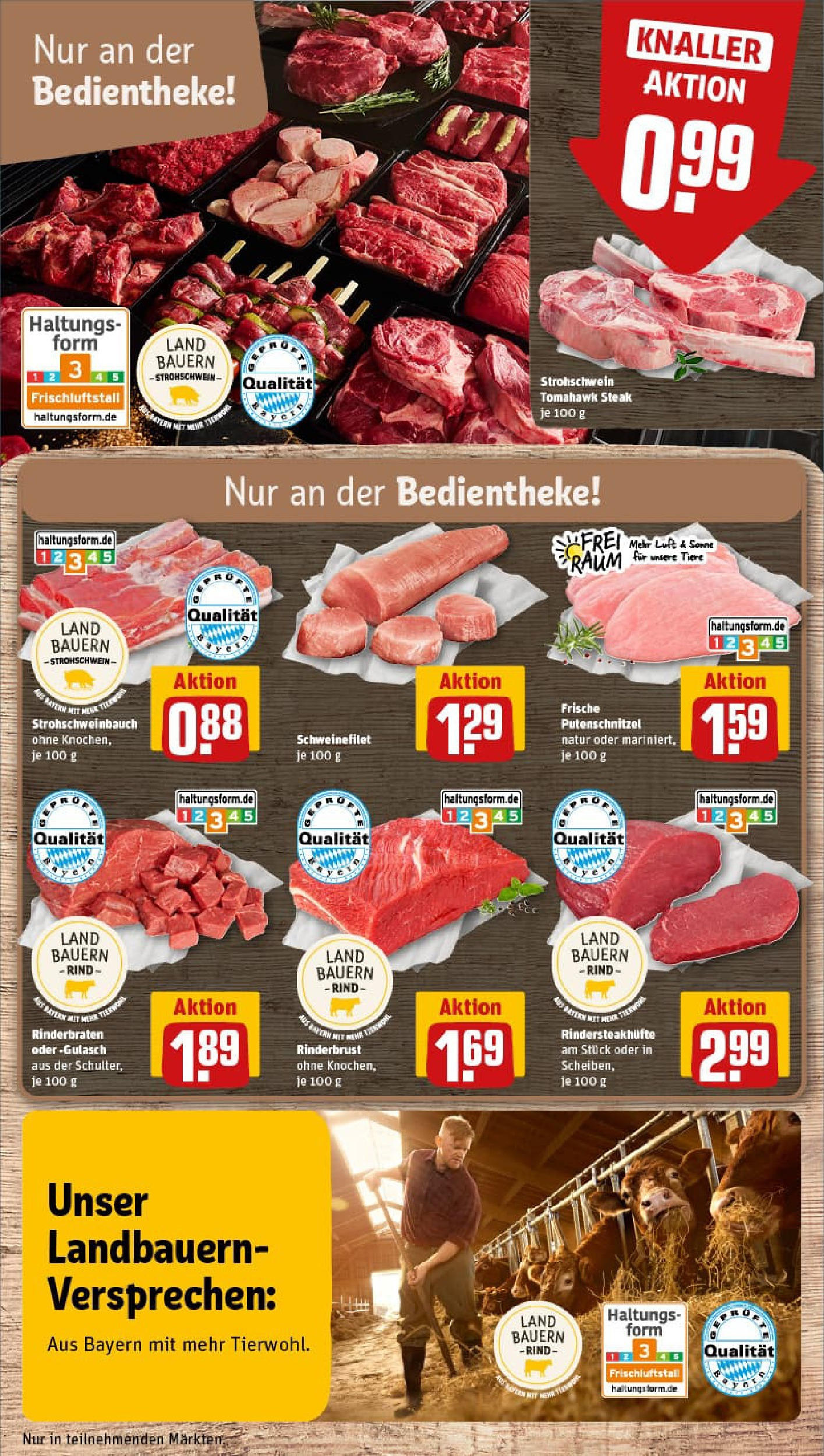 REWE Prospekt ab 06.10.2025 zum Blättern » Angebote | Seite: 8 | Produkte: Rinderbraten, Schweinefilet, Gulasch, Putenschnitzel
