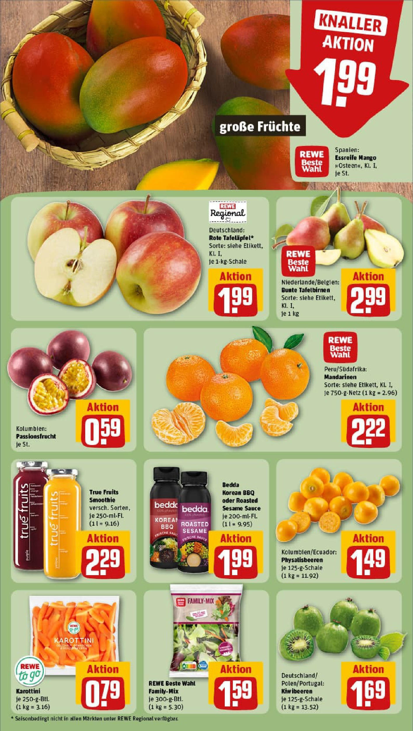REWE Prospekt ab 06.10.2025 zum Blättern » Angebote | Seite: 6 | Produkte: Mandarinen, Mango, Kiwi