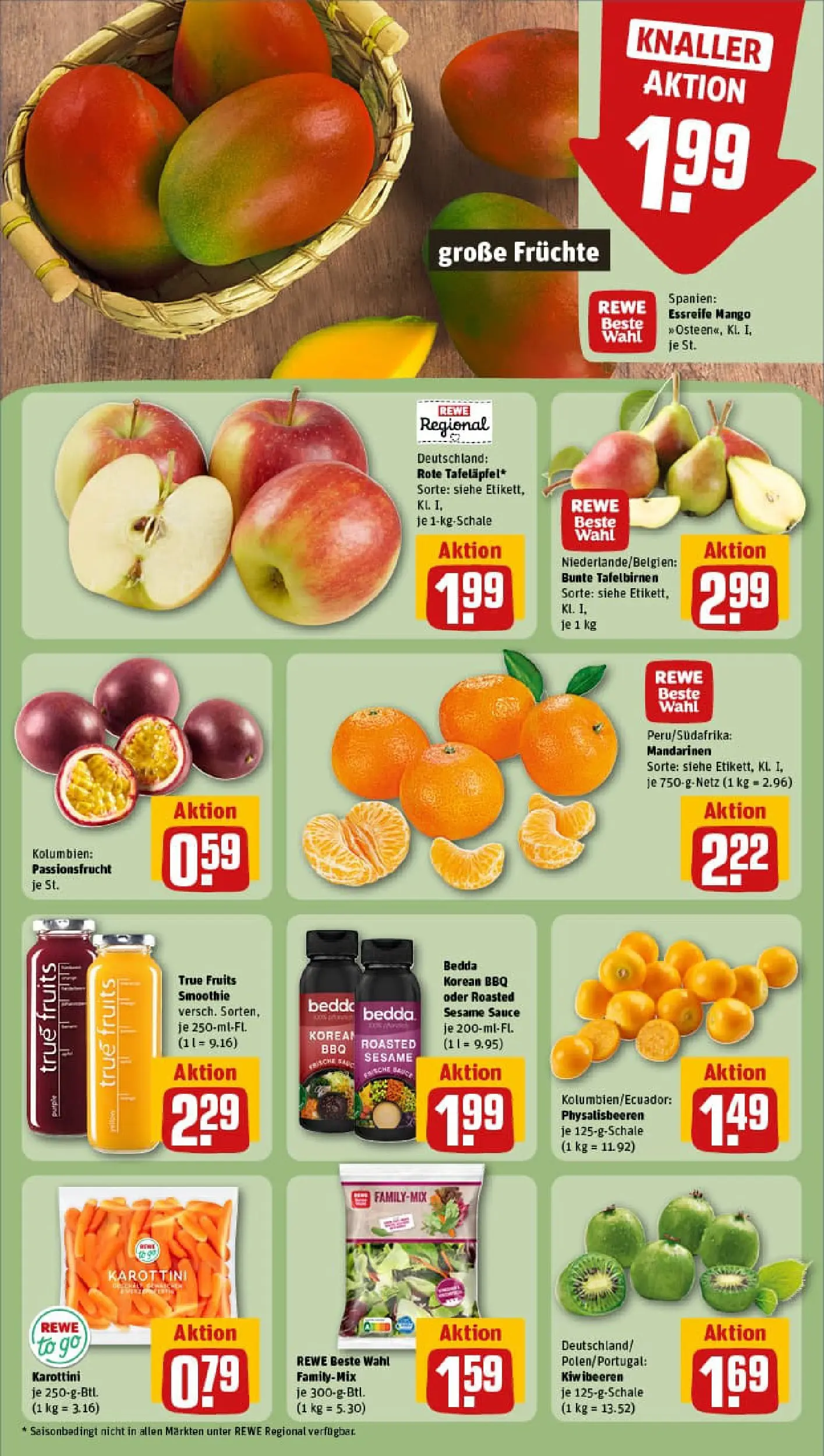 REWE Prospekt ab 06.10.2025 zum Blättern » Angebote | Seite: 6 | Produkte: Mandarinen, Mango, Kiwi