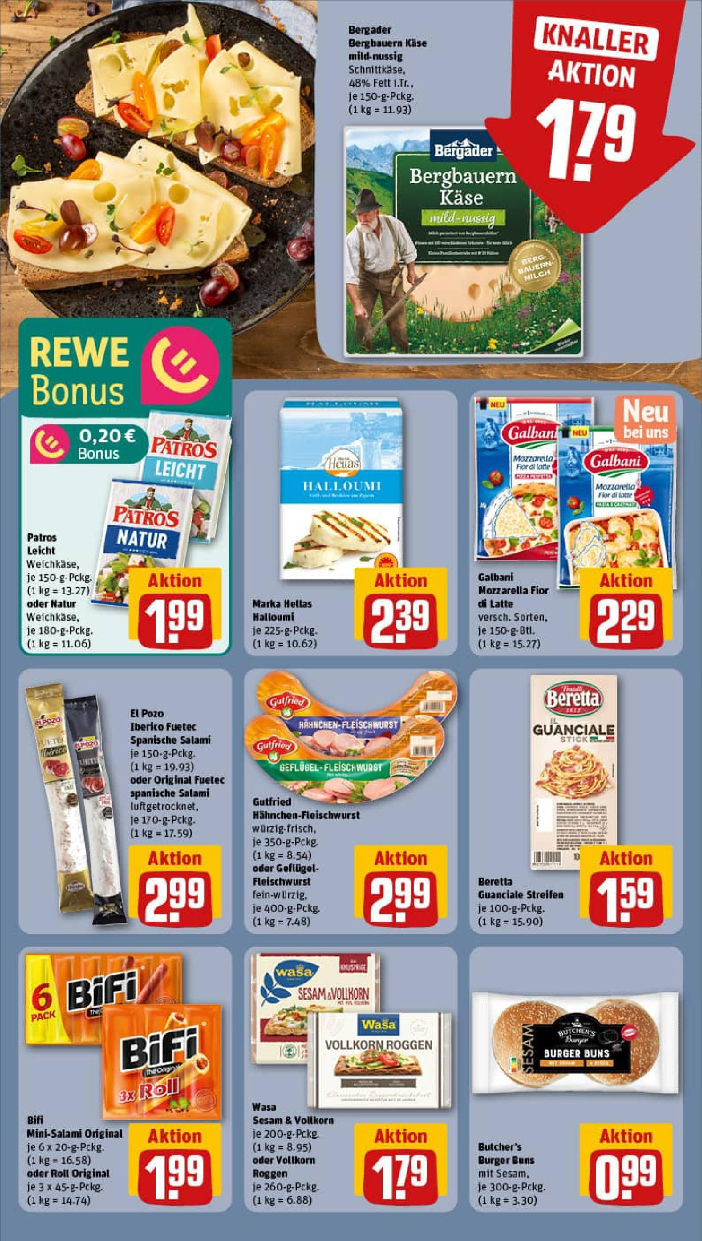 REWE Prospekt ab 06.10.2025 zum Blättern » Angebote | Seite: 10 | Produkte: Käse, Mozzarella, Bifi, Patros
