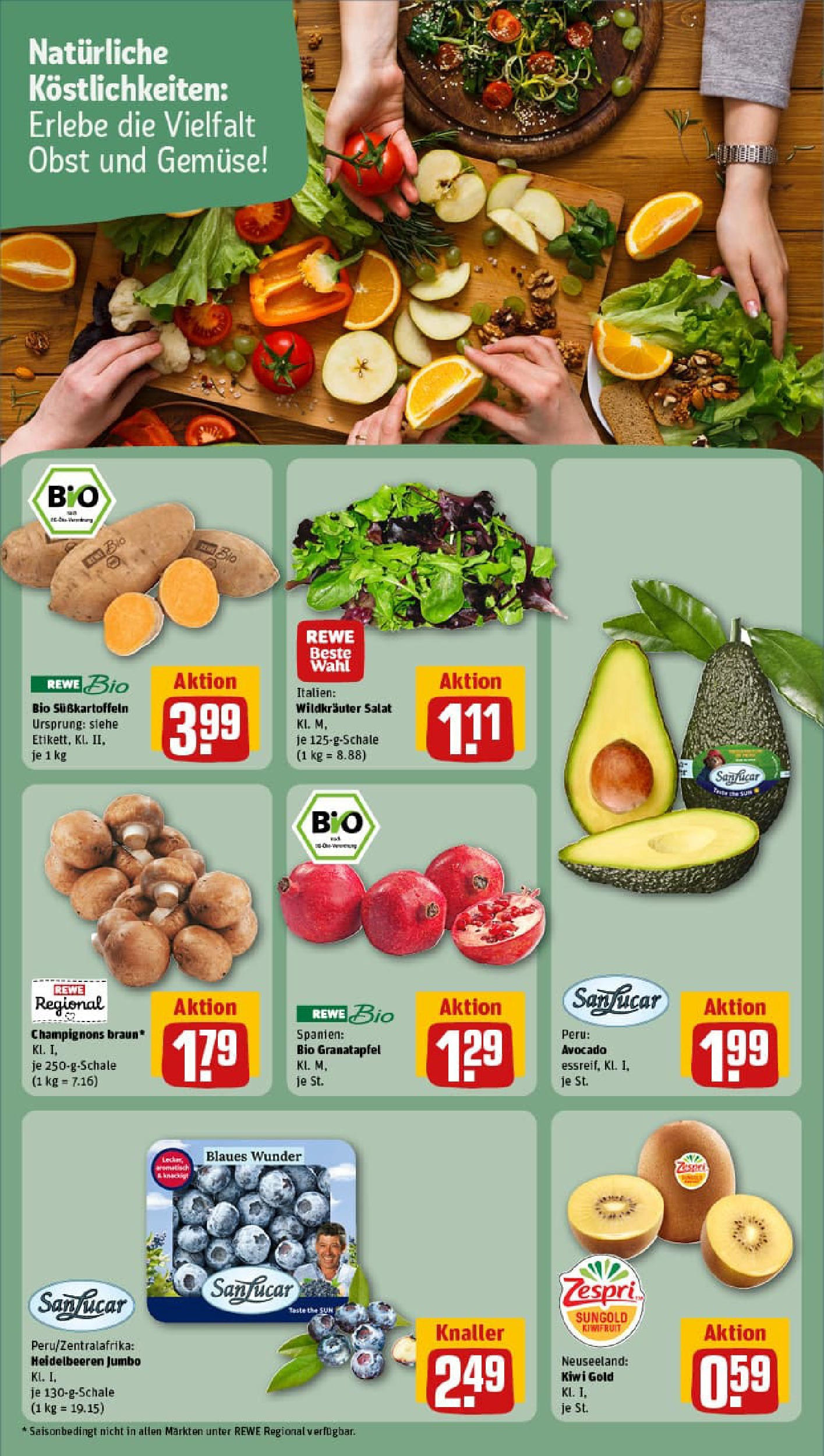 REWE Prospekt ab 06.10.2025 zum Blättern » Angebote | Seite: 15 | Produkte: Avocado, Champignons, Gemüse, Salat