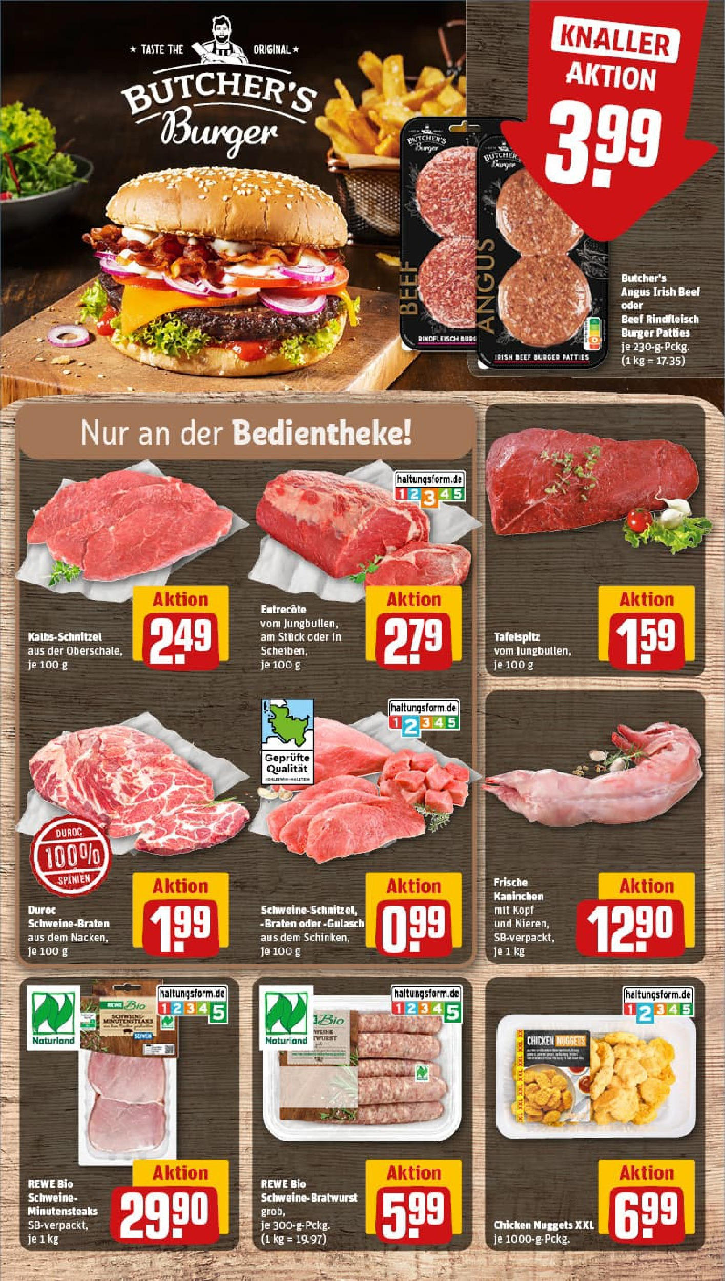 REWE Prospekt ab 06.10.2025 zum Blättern » Angebote | Seite: 10 | Produkte: Burger, Entrecote, Gulasch, Steak