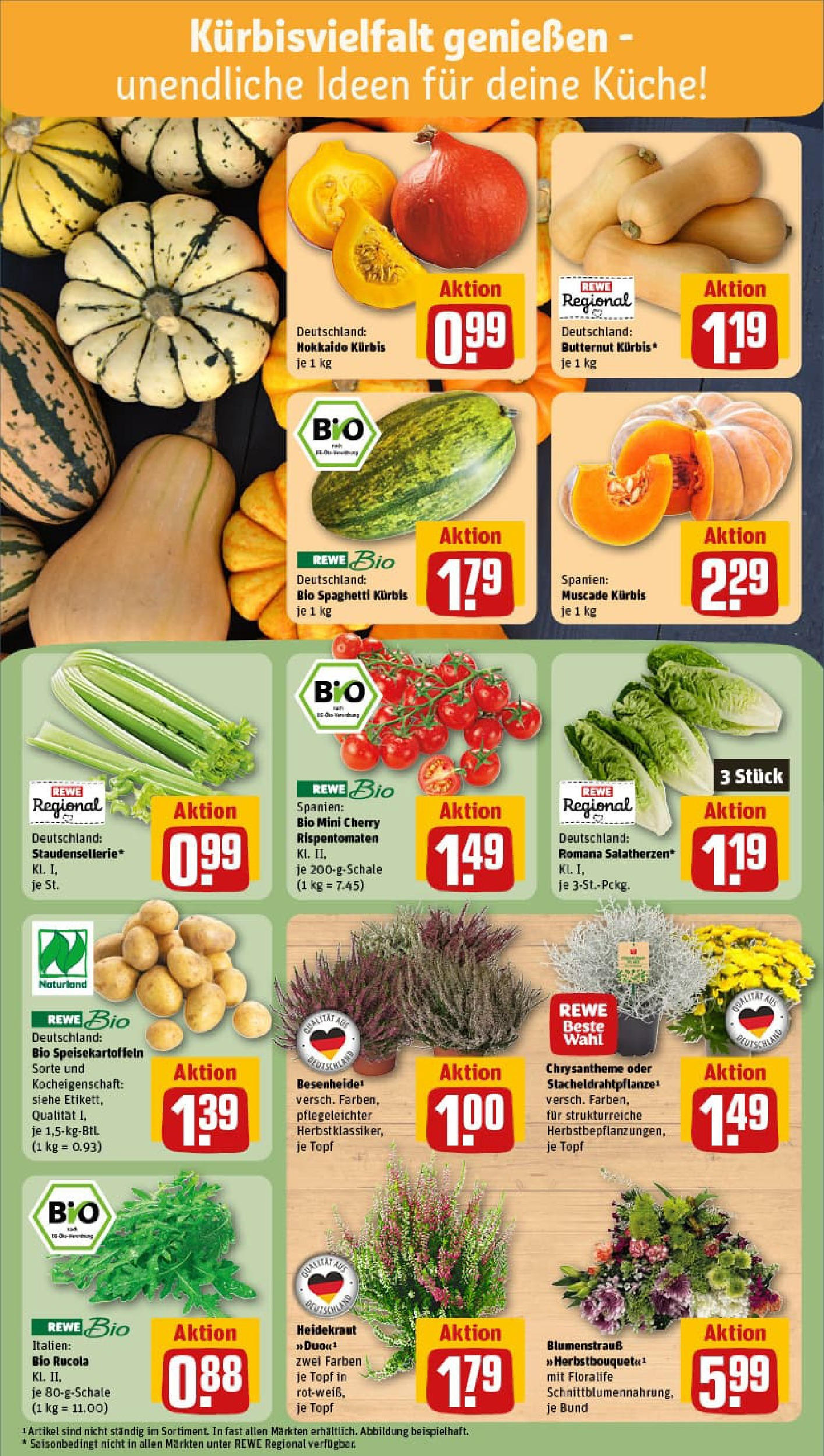 REWE Prospekt ab 06.10.2025 zum Blättern » Angebote | Seite: 7 | Produkte: Rucola, Küche, Kürbis